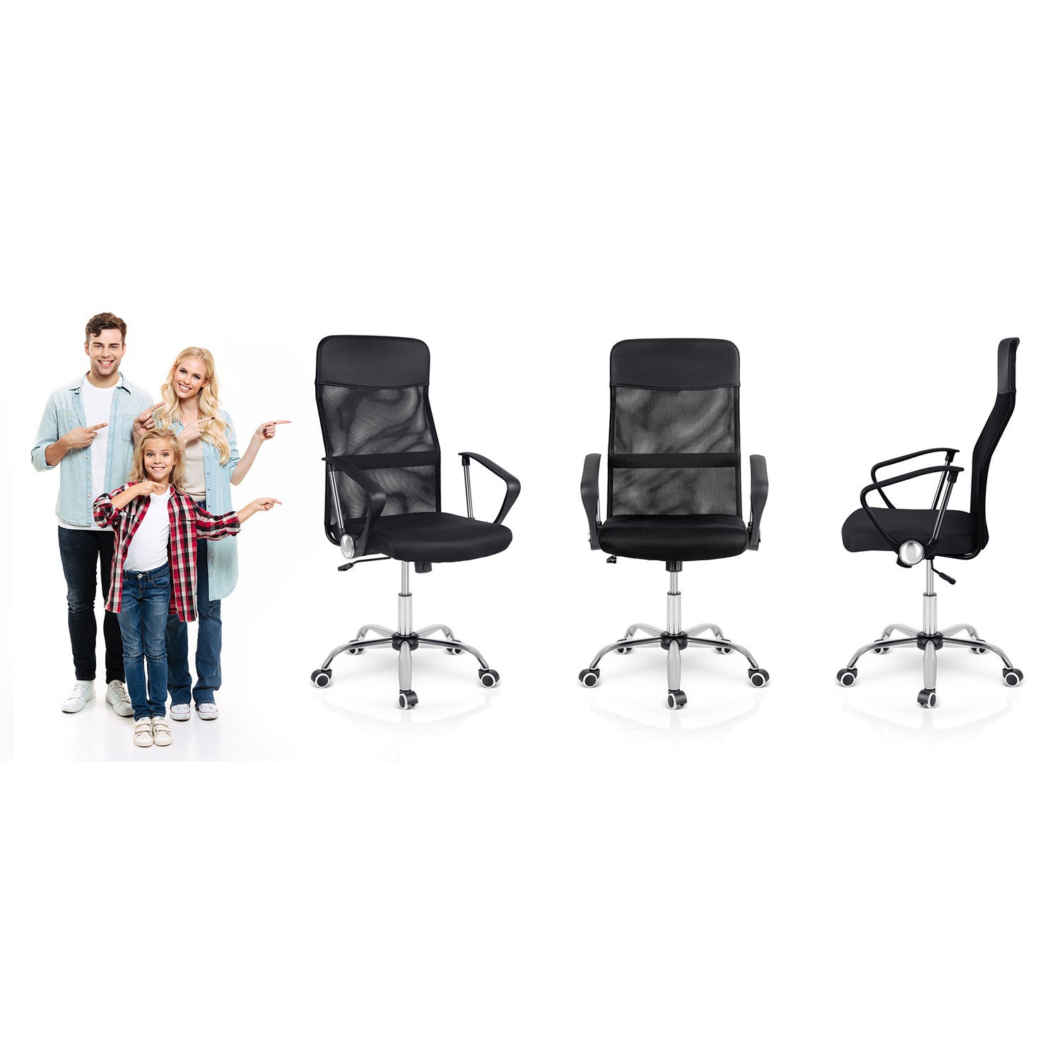 Sofotel Tamar biuro kėdė iš mikrovilkių, juoda