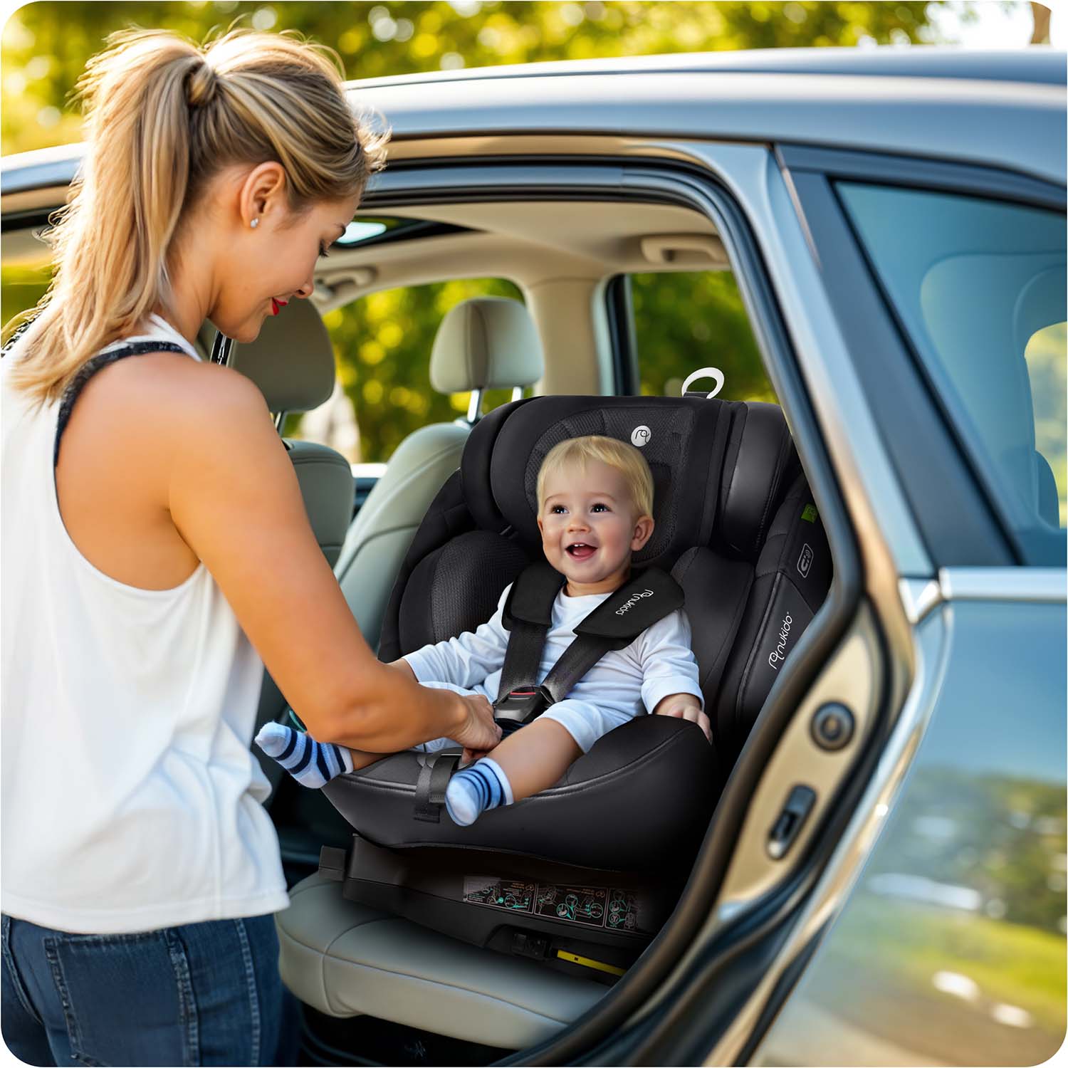 Nukido Aero Line juoda 0-36 kg ISOFIX automobilio sėdynė
