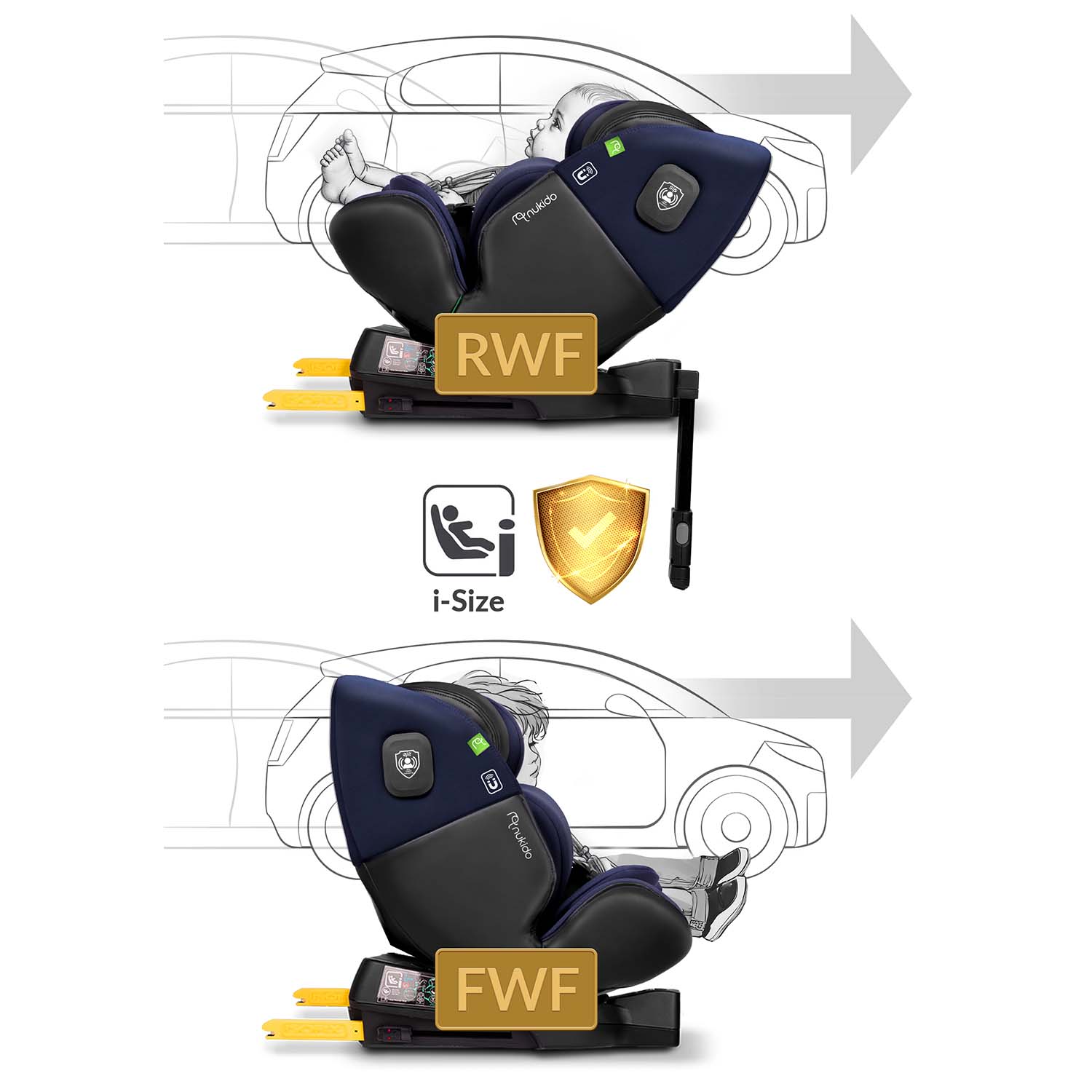 Nukido Aero Line juoda granatinė 0-36 kg ISOFIX automobilio sėdynė
