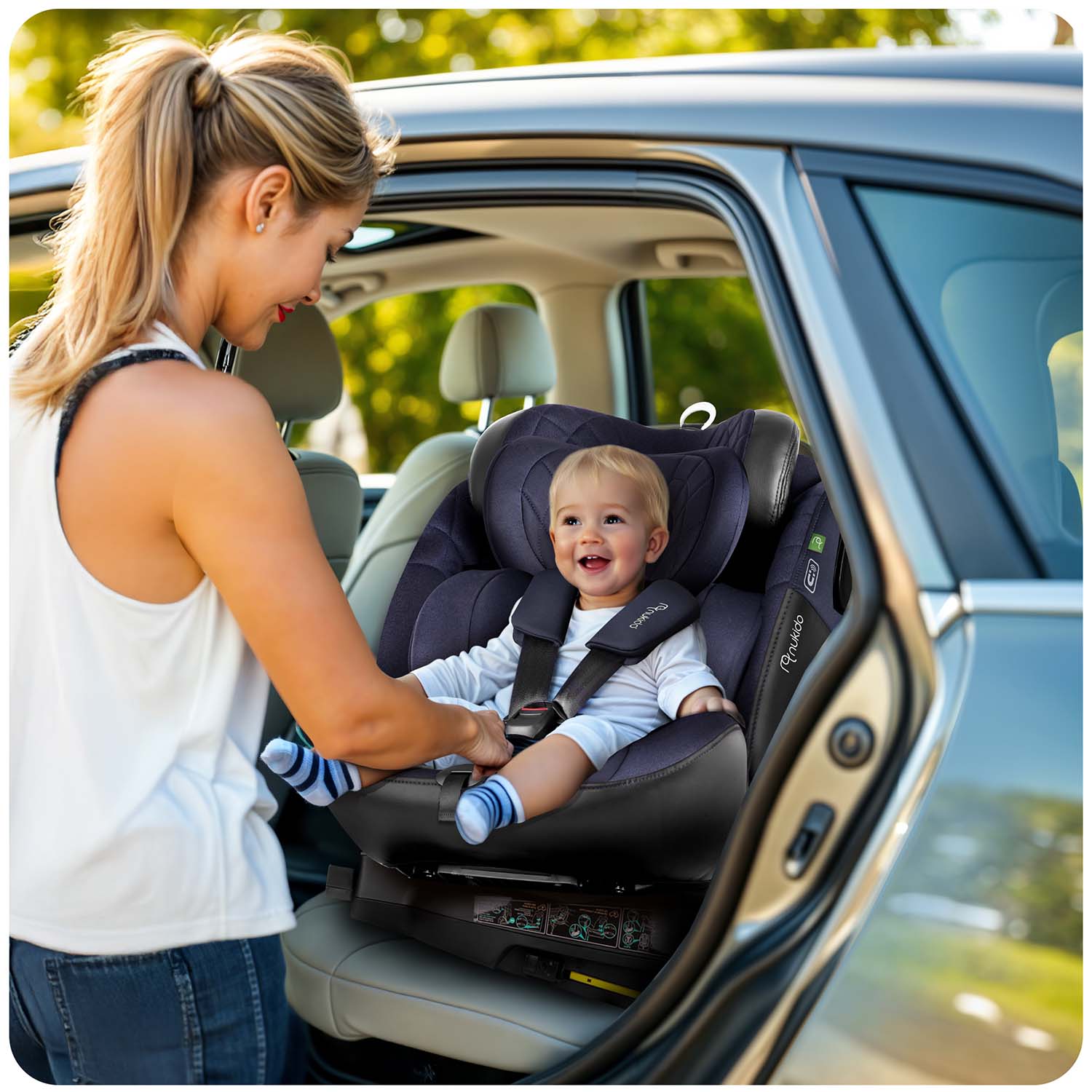 Nukido Aero Line juoda granatinė 0-36 kg ISOFIX automobilio sėdynė