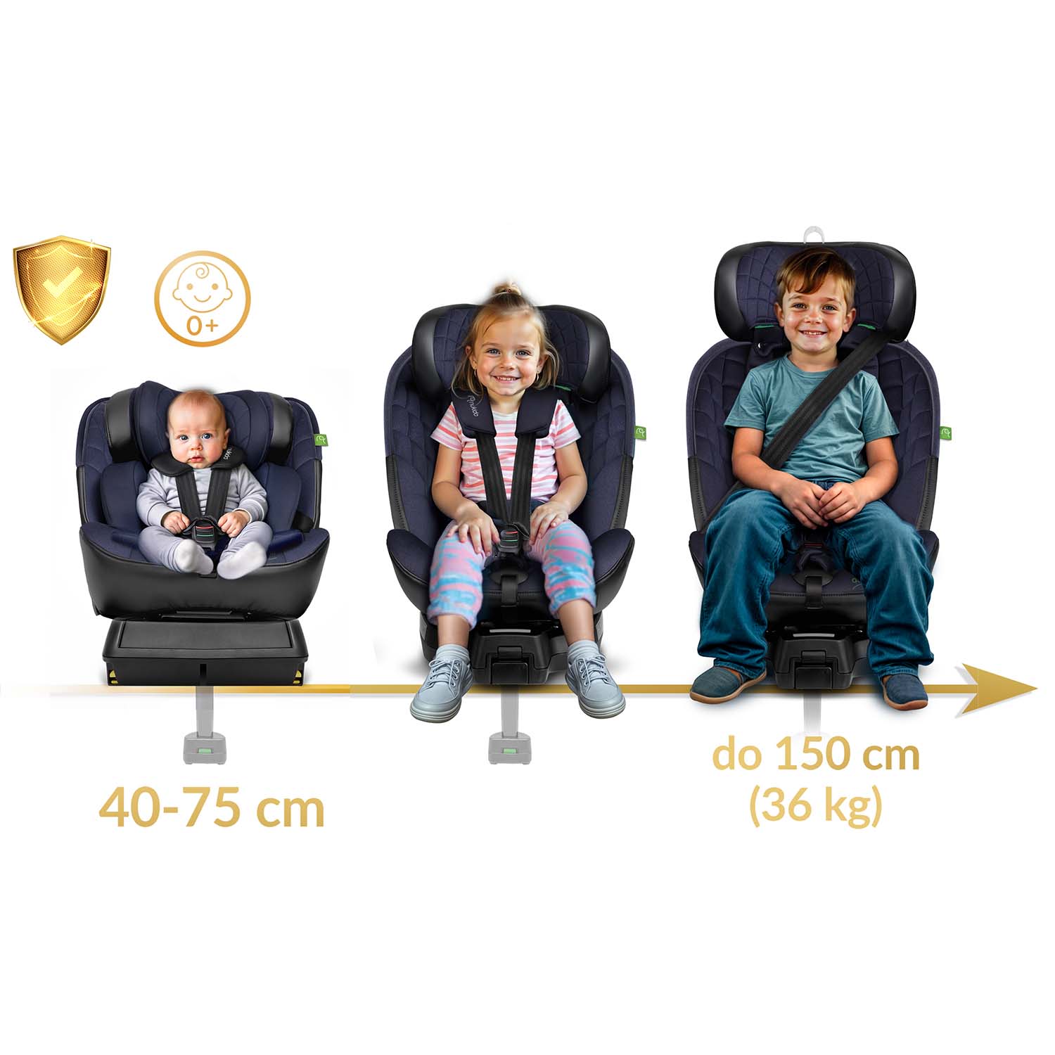 Nukido Aero Line juoda granatinė 0-36 kg ISOFIX automobilio sėdynė
