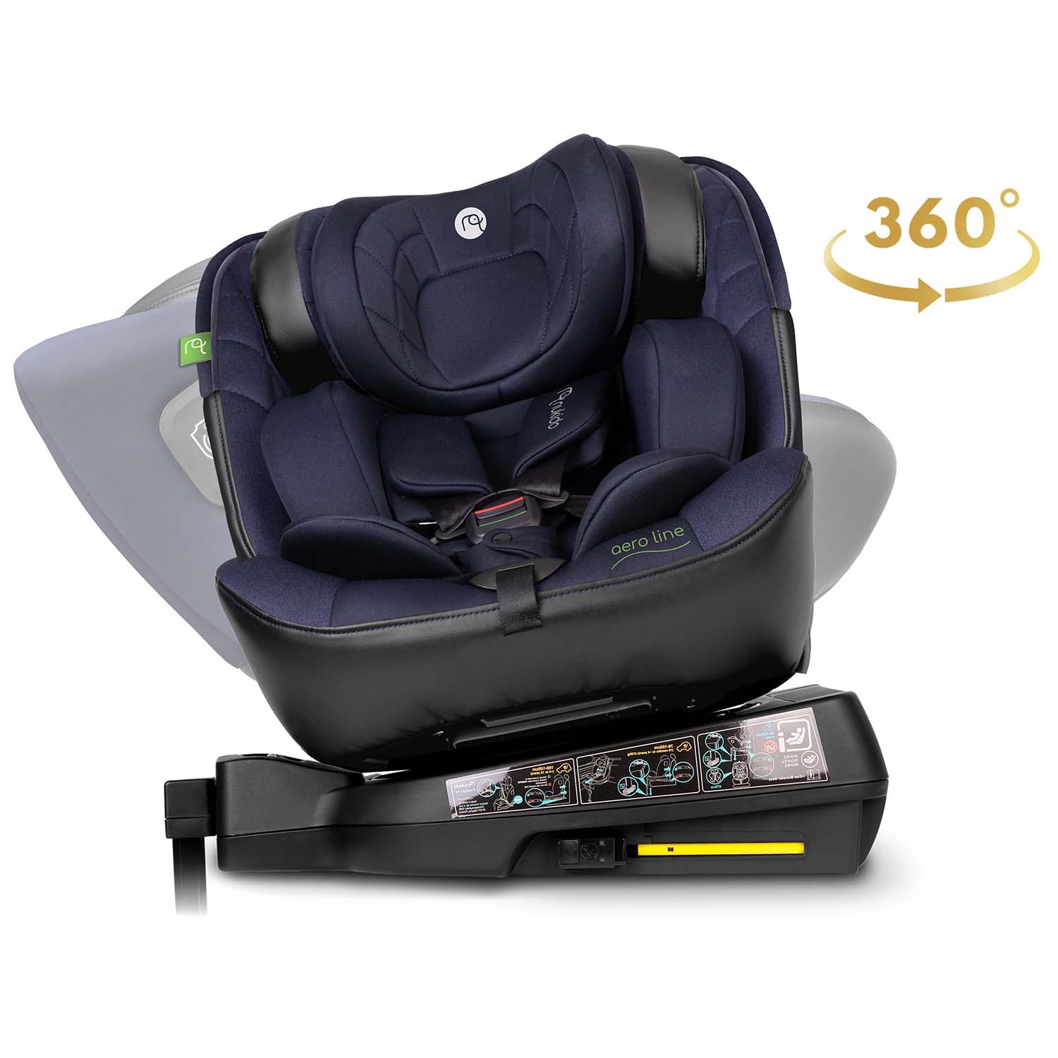 Nukido Aero Line juoda granatinė 0-36 kg ISOFIX automobilio sėdynė