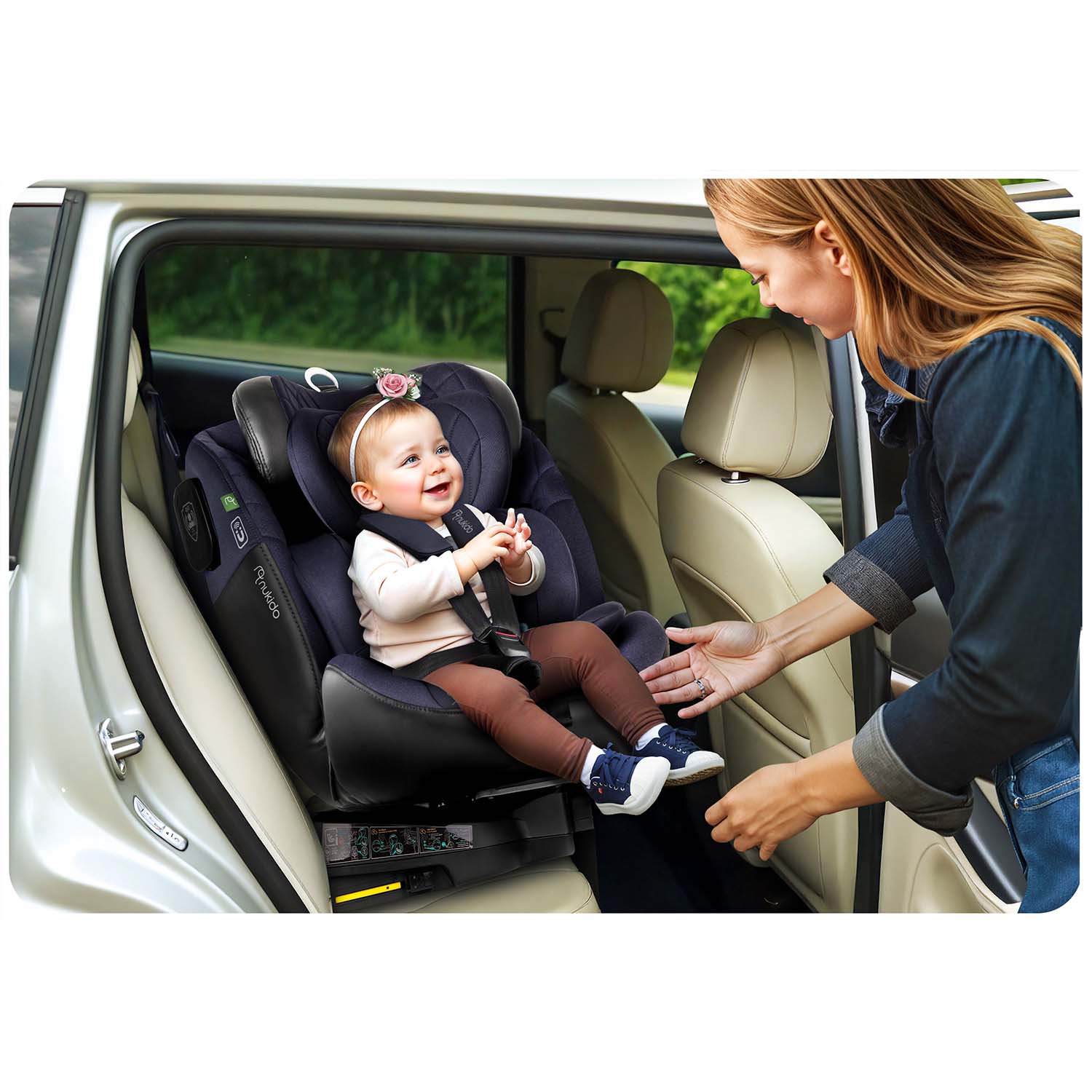 Nukido Aero Line juoda granatinė 0-36 kg ISOFIX automobilio sėdynė