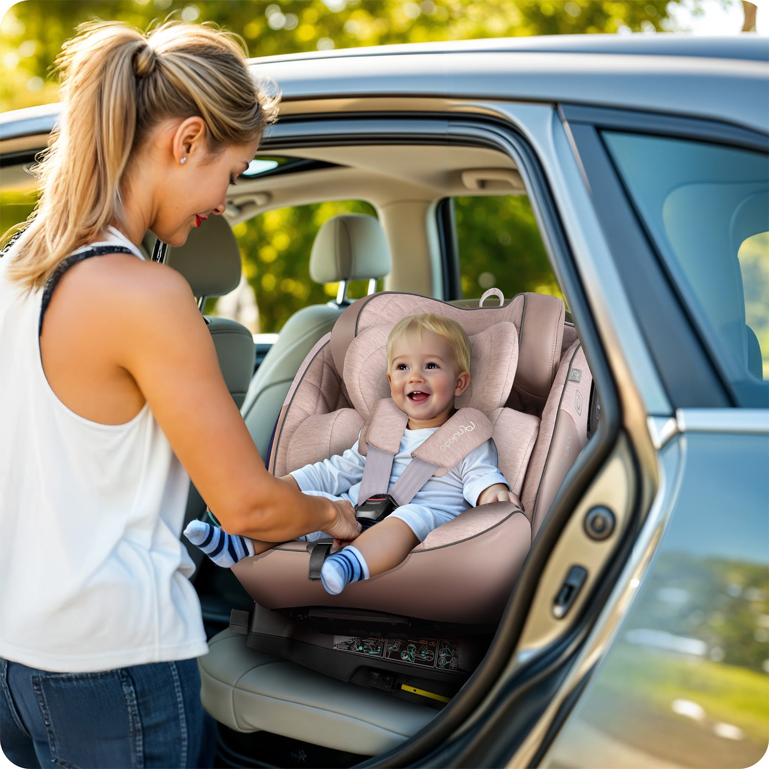 Nukido Aero Line bežo spalvos 0-36 kg ISOFIX automobilio sėdynė