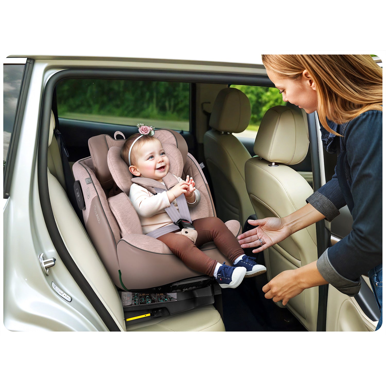 Nukido Aero Line bežo spalvos 0-36 kg ISOFIX automobilio sėdynė