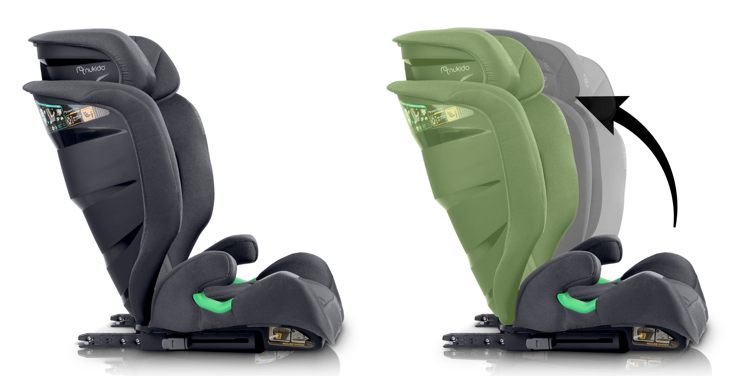 Nukido Louis Soft automobilių kėdutė pilka15-36 kg ISOFIX