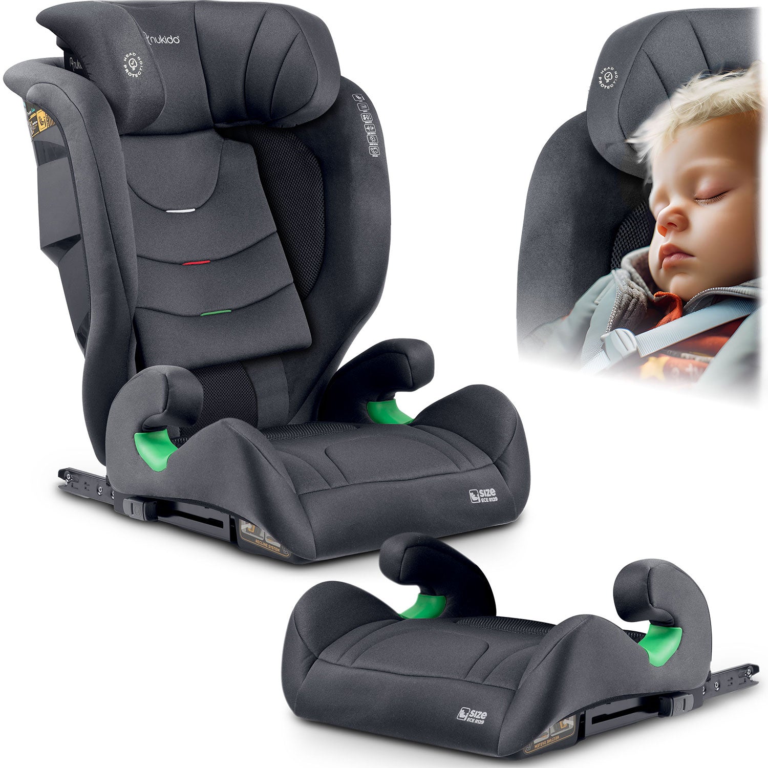 Nukido Louis Soft automobilių kėdutė pilka15-36 kg ISOFIX