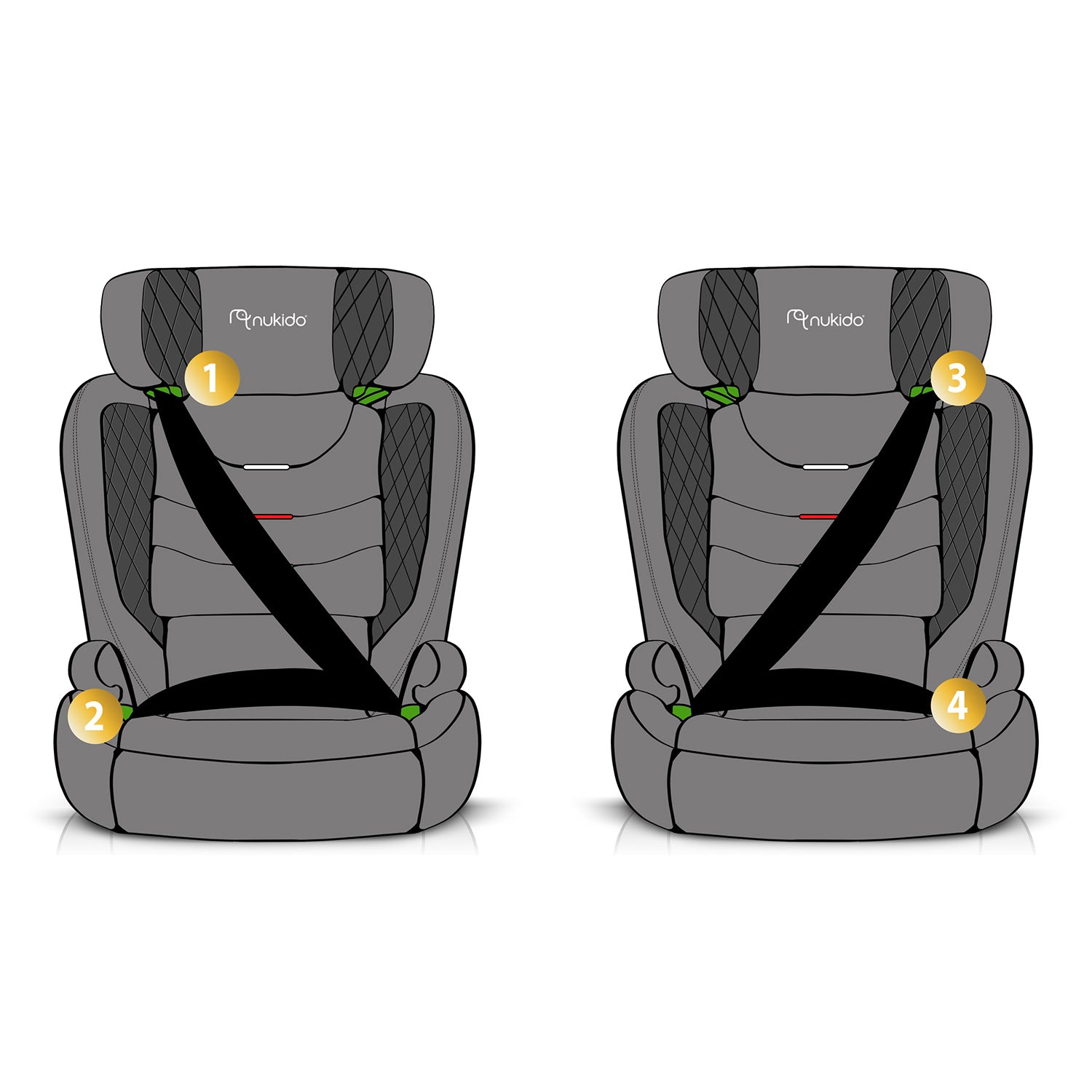 Nukido Louis juoda granatinė 15-36 kg ISOFIX automobilių kėdė
