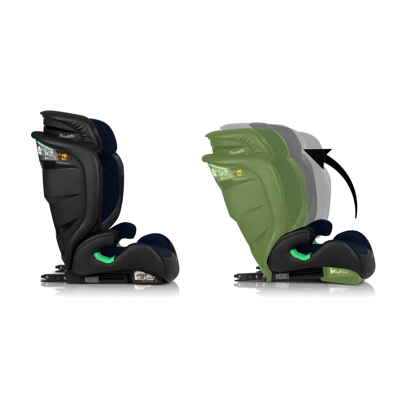 Nukido Louis juoda granatinė 15-36 kg ISOFIX automobilių kėdė