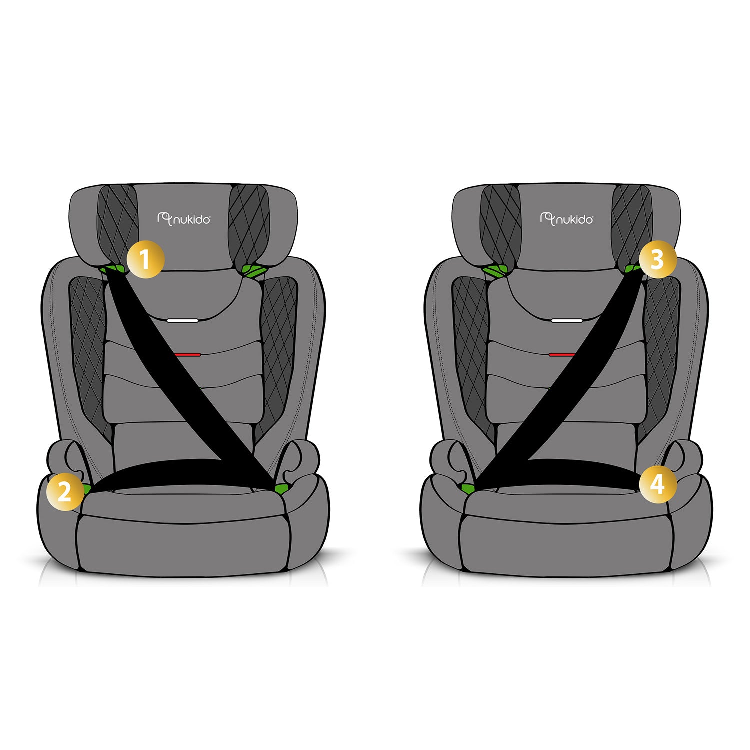 Nukido Louis Soft juoda 15-36 kg ISOFIX automobilio sėdynė