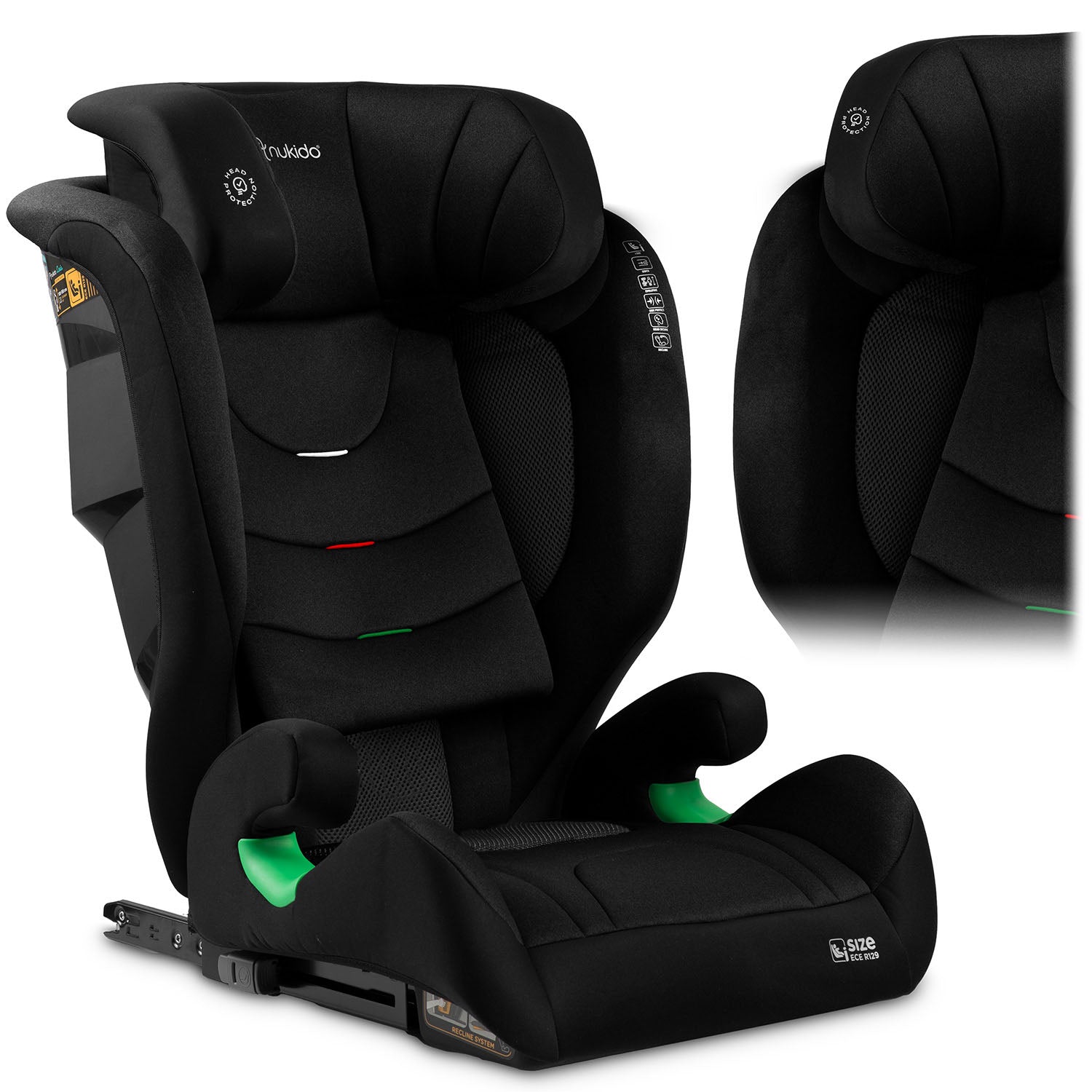 Nukido Louis Soft juoda 15-36 kg ISOFIX automobilio sėdynė