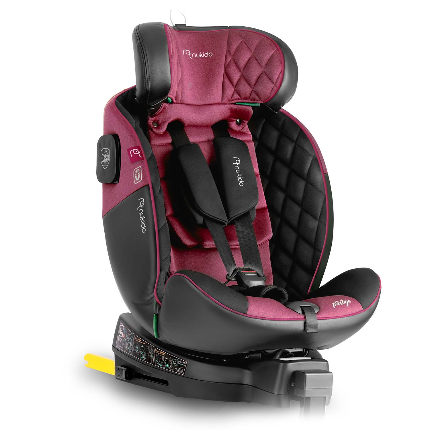 Nukido Prestige Line juodai rožinės spalvos 0-36 kg ISOFIX automobilio sėdynė