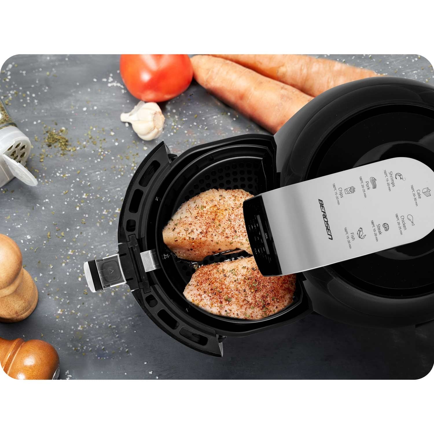 Riebalų be riebalų skrudintuvas su Air fryer BD-651 ekranu