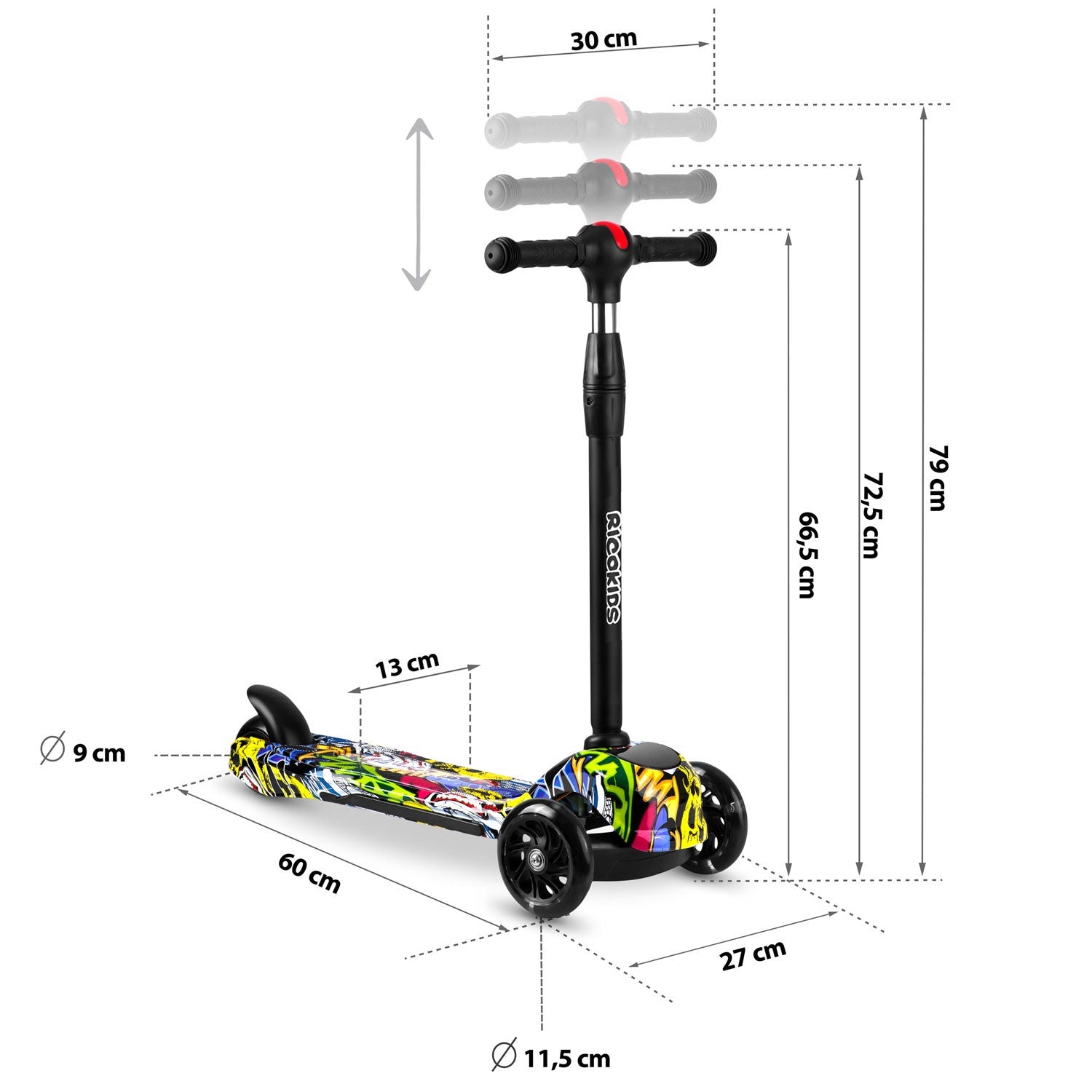 Ricokids Piko - juoda spalvotuose modeliuose