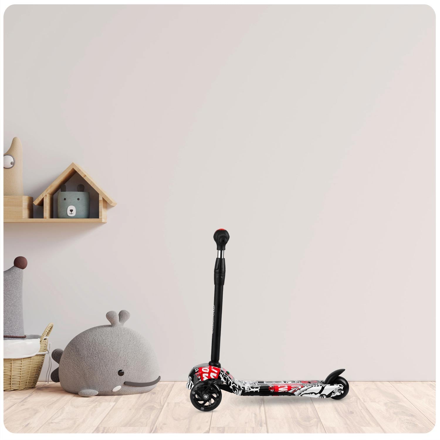 Ricokids Piko - juoda ir balta raudonos spalvos