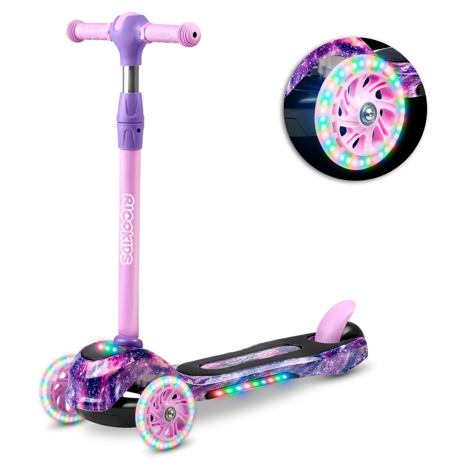 "Ricokids Piko" - rožinė-violetinė trijų ratų "Hula"