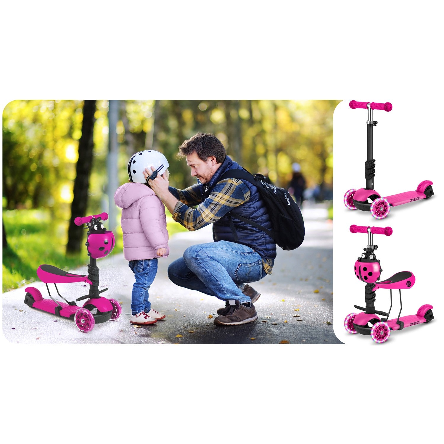 "Ricokids Buggy" - rožinis, triju ratų