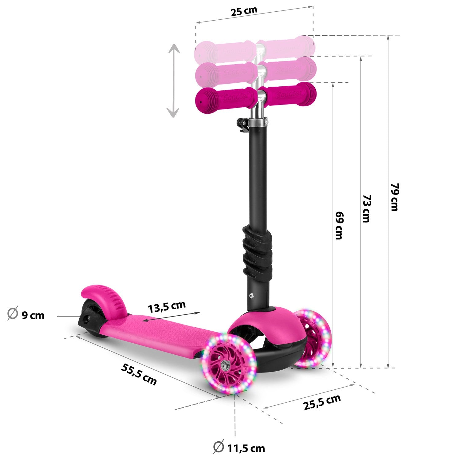 "Ricokids Buggy" - rožinis, triju ratų