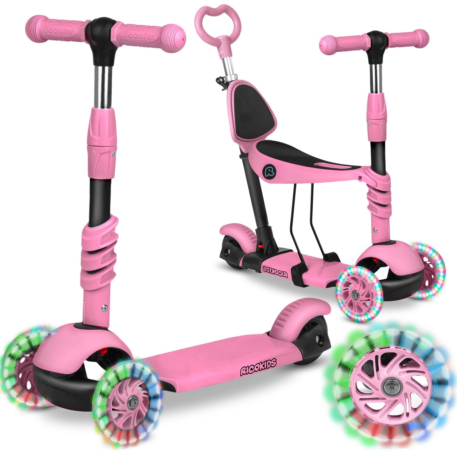 Ricokids Todi - rožinė trijų ratų kardinolė