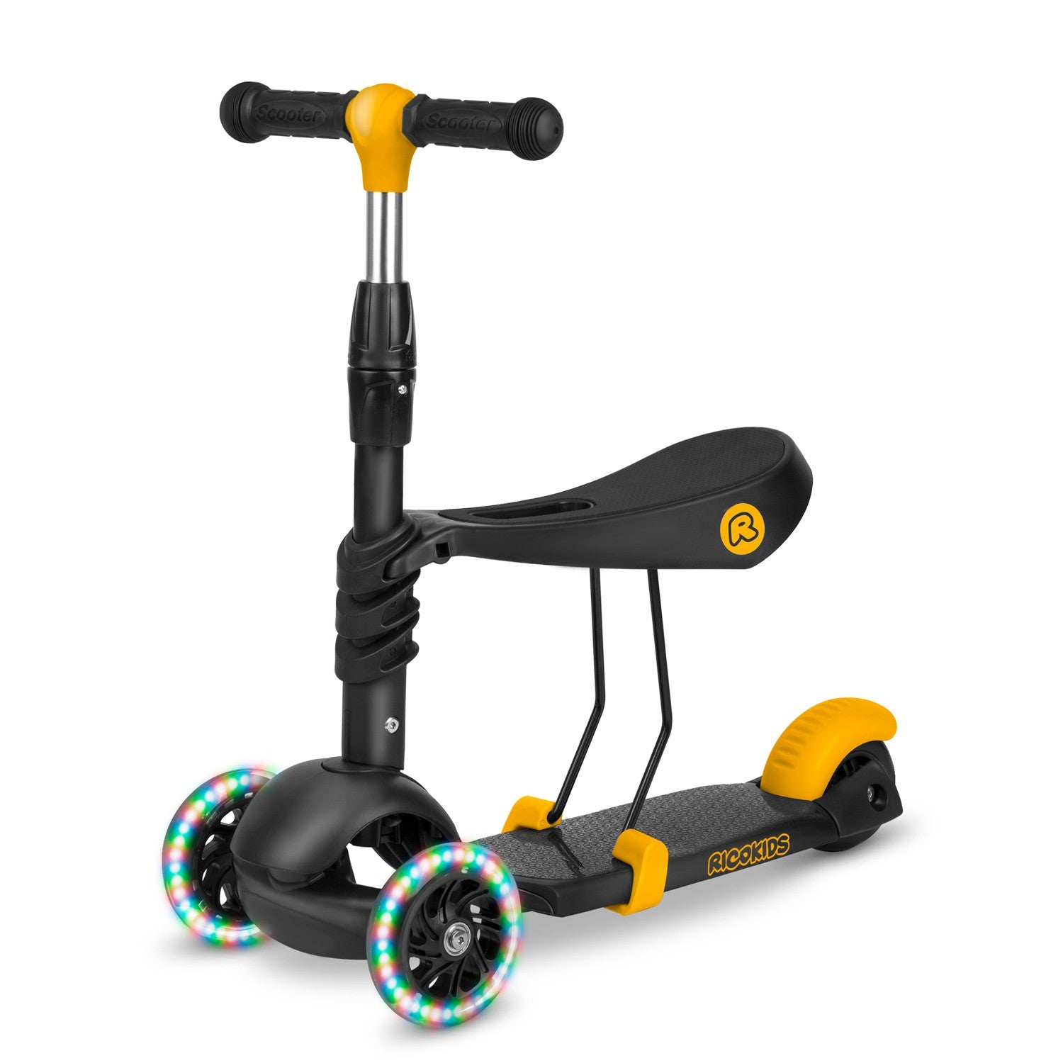 Ricokids Cubi - juoda ir oranžinė trijų ratų hulas