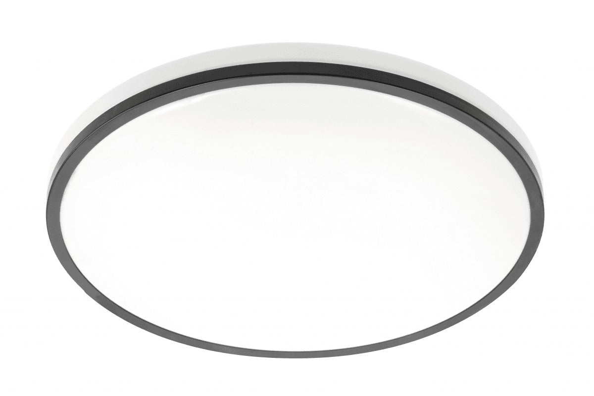TULA LED lubinis šviestuvas (apvalus, juodas, 24W, 1680lm, 4000K, IP44) GTV LD-TUL24W-NW-00