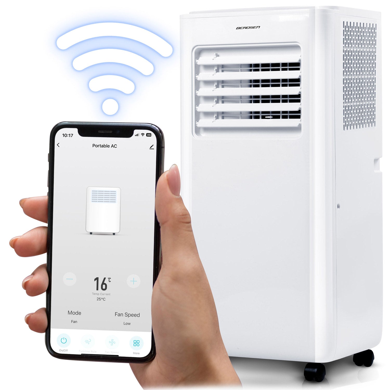 Nešiojamasis oro kondicionierius su langų sandėliu 10000 BTU Berdsen BD-580