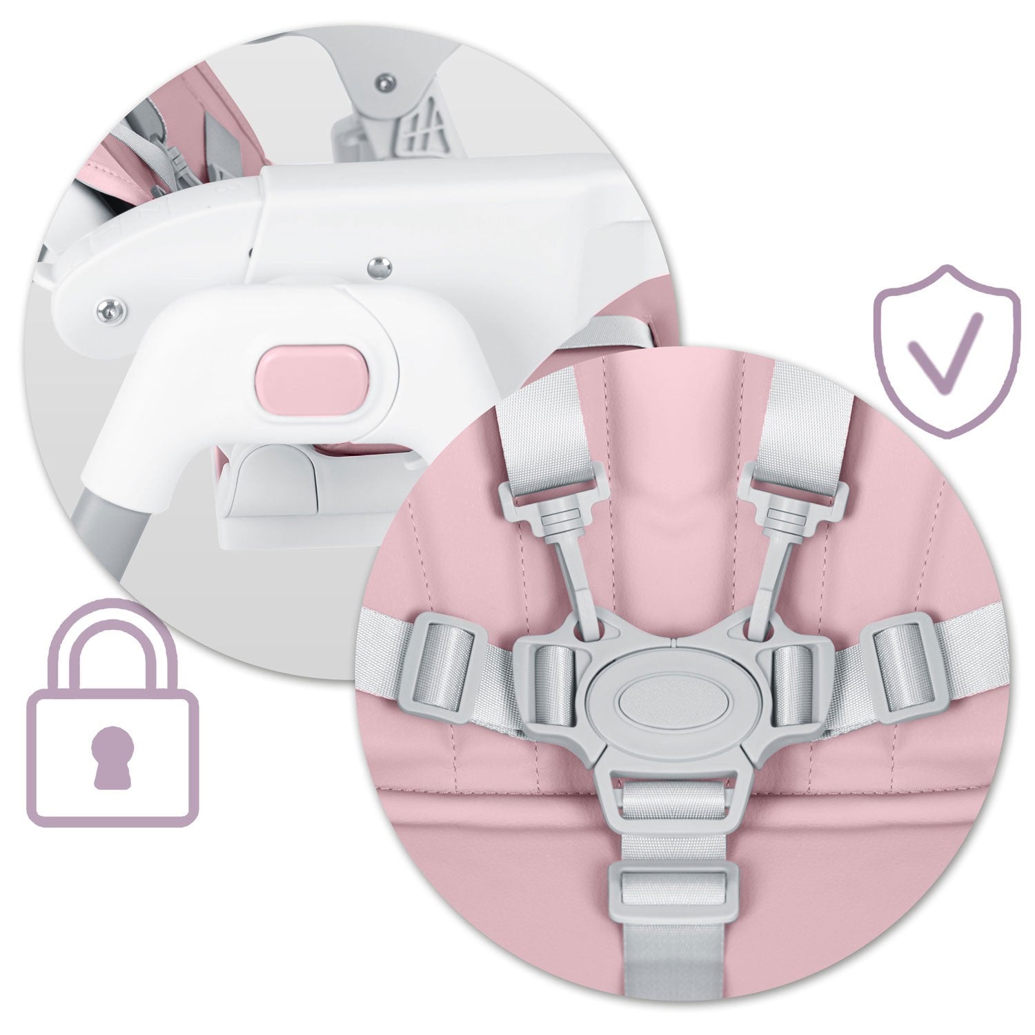 Ricokids Tulo rožinė maitinimo kėdė