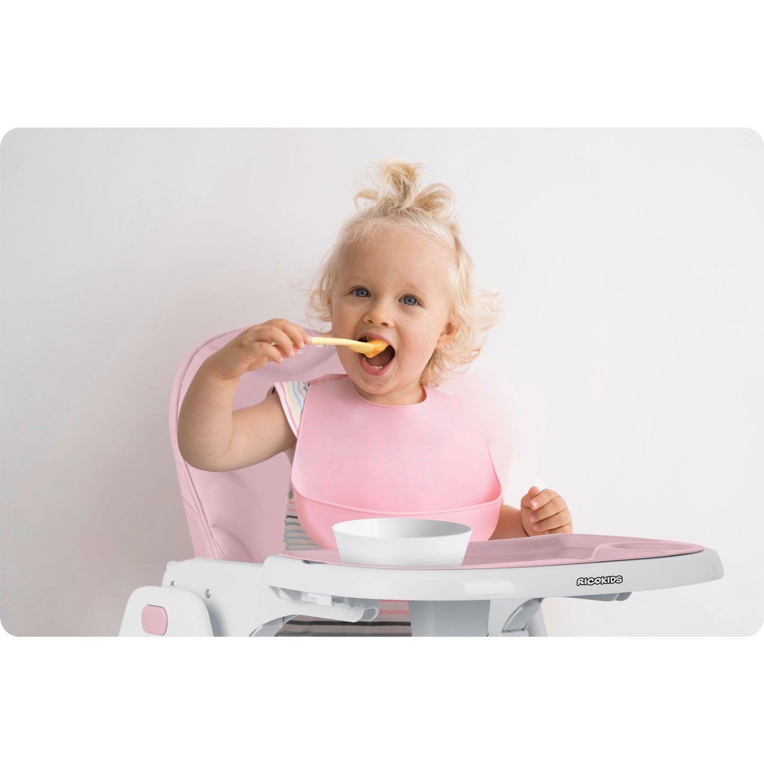Ricokids Tulo rožinė maitinimo kėdė