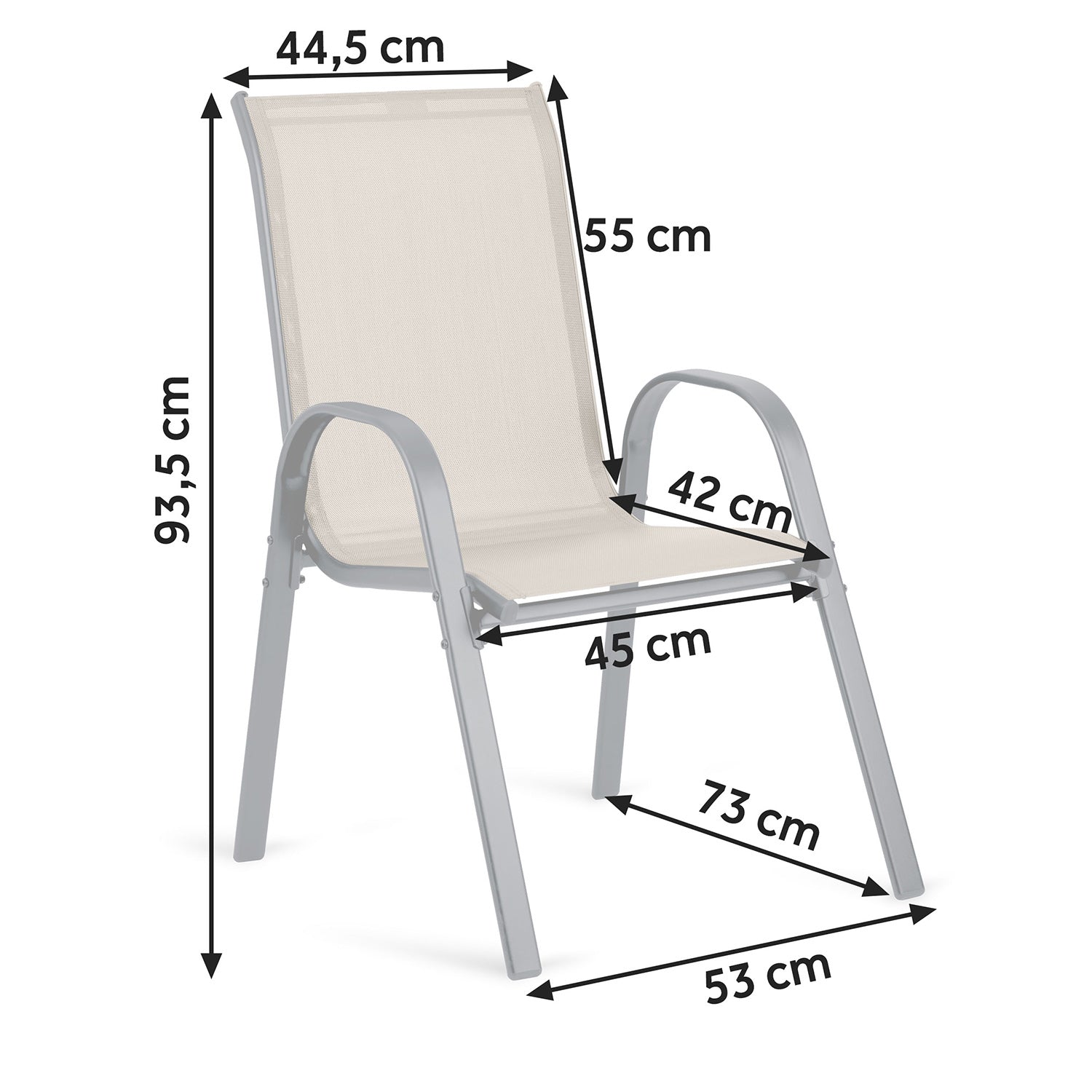 Sofotel SO-980 tekstilės sodo kėdės, 4 vienetų rinkinys