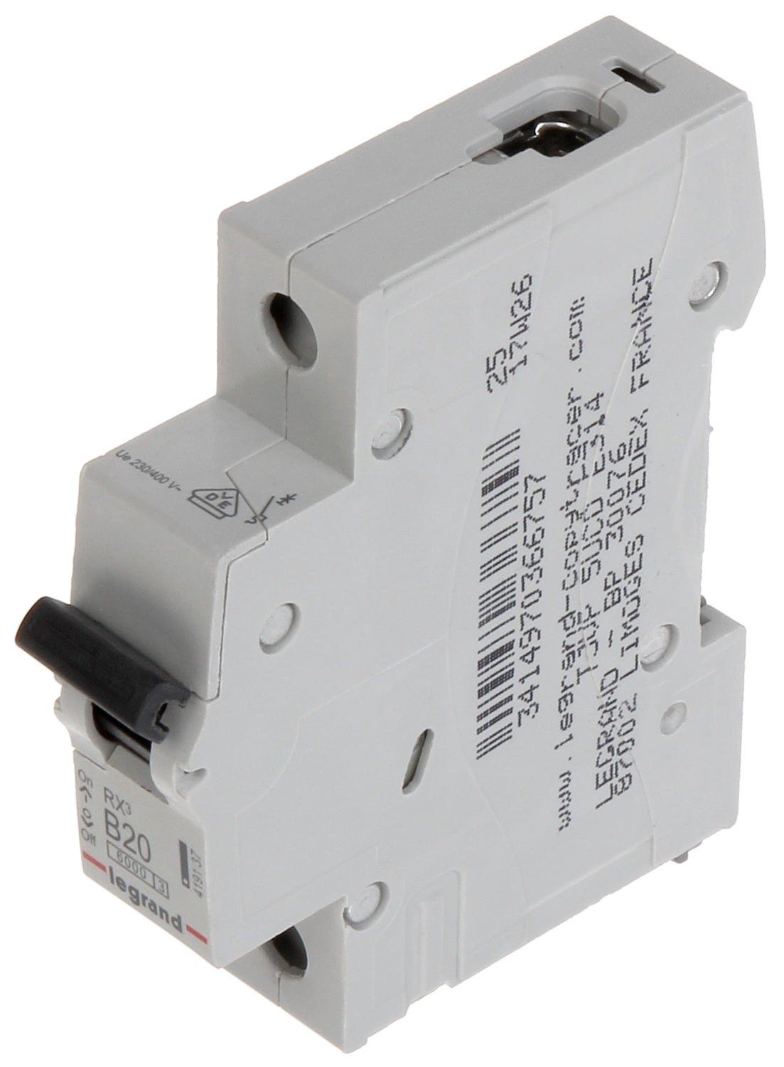 Automatinis jungiklis MCB RX3 Legrand 419137 (20A, 1P, 230V, 6kA)