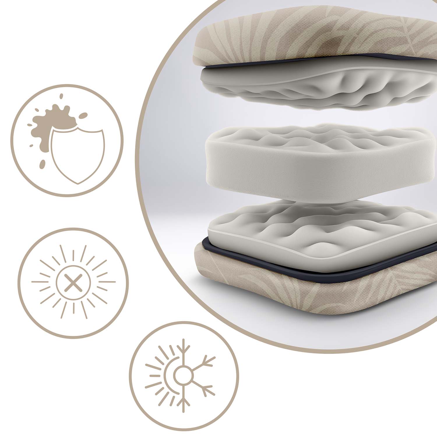 Sofotel ChillWell Gultas Su Pagalve 2 Vienetų Bežo Komplektas