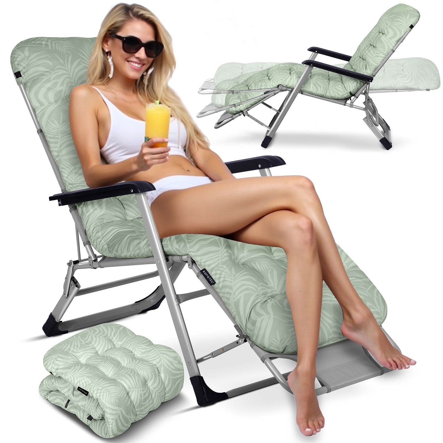 Sofotel ChillWell dvigubos sėdynės su pagalve, 2 vienetų komplektas, šviesiai žalios spalvos