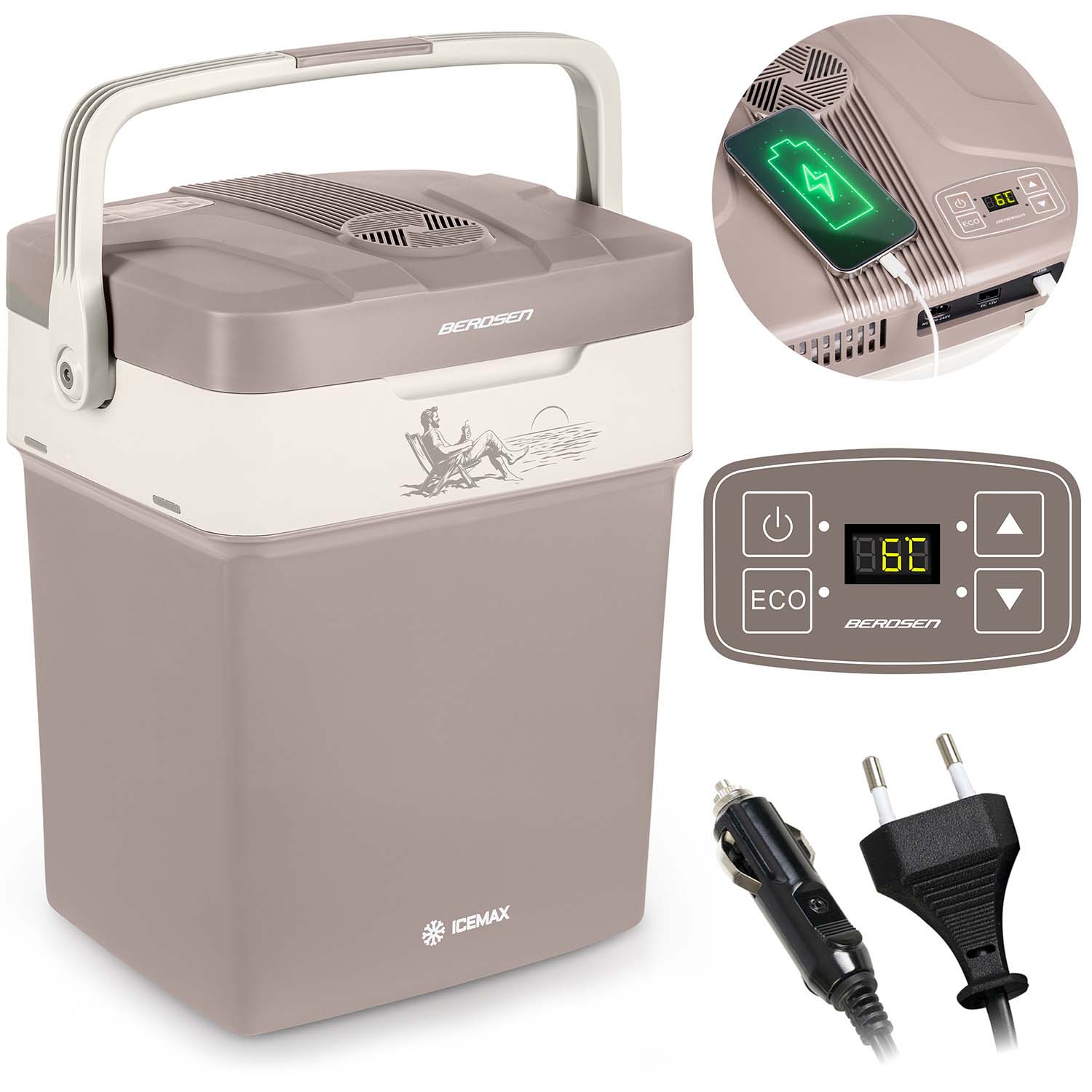 Berdsen Icemax 29 litrų šaldytuvas, ECO režimas - tamsumas