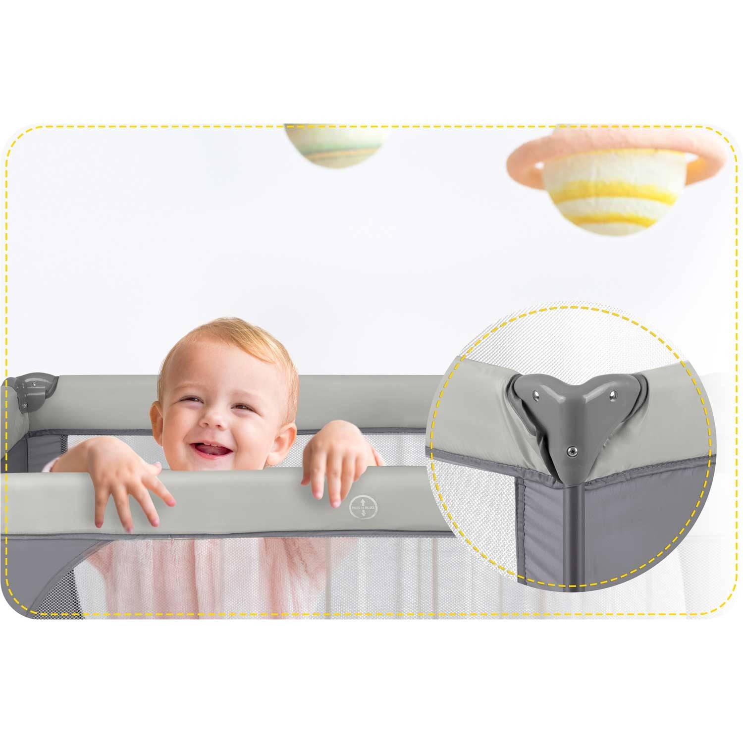 Turistų lovelė 125 x 65 x 78 cm RK-240 šviesiai pilka