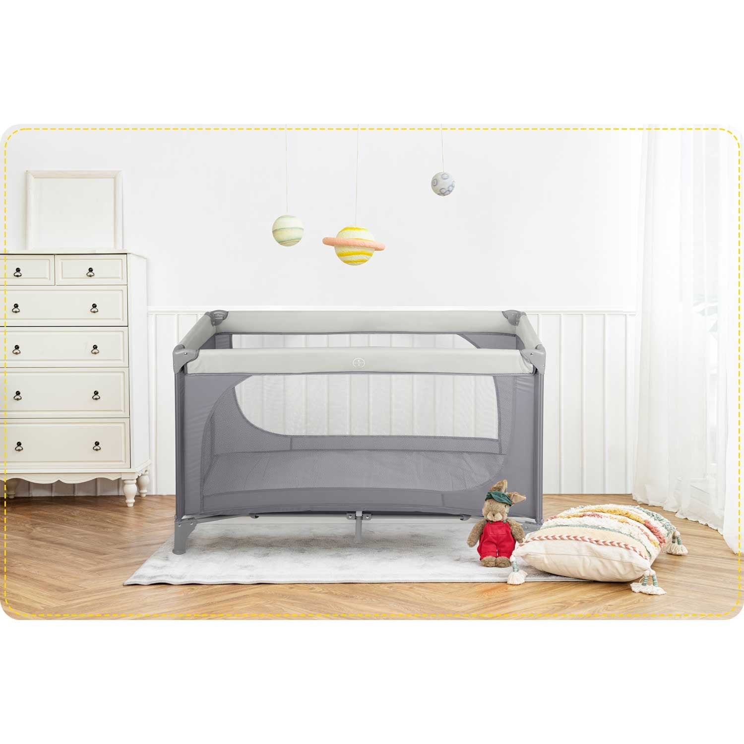 Turistų lovelė 125 x 65 x 78 cm RK-240 šviesiai pilka