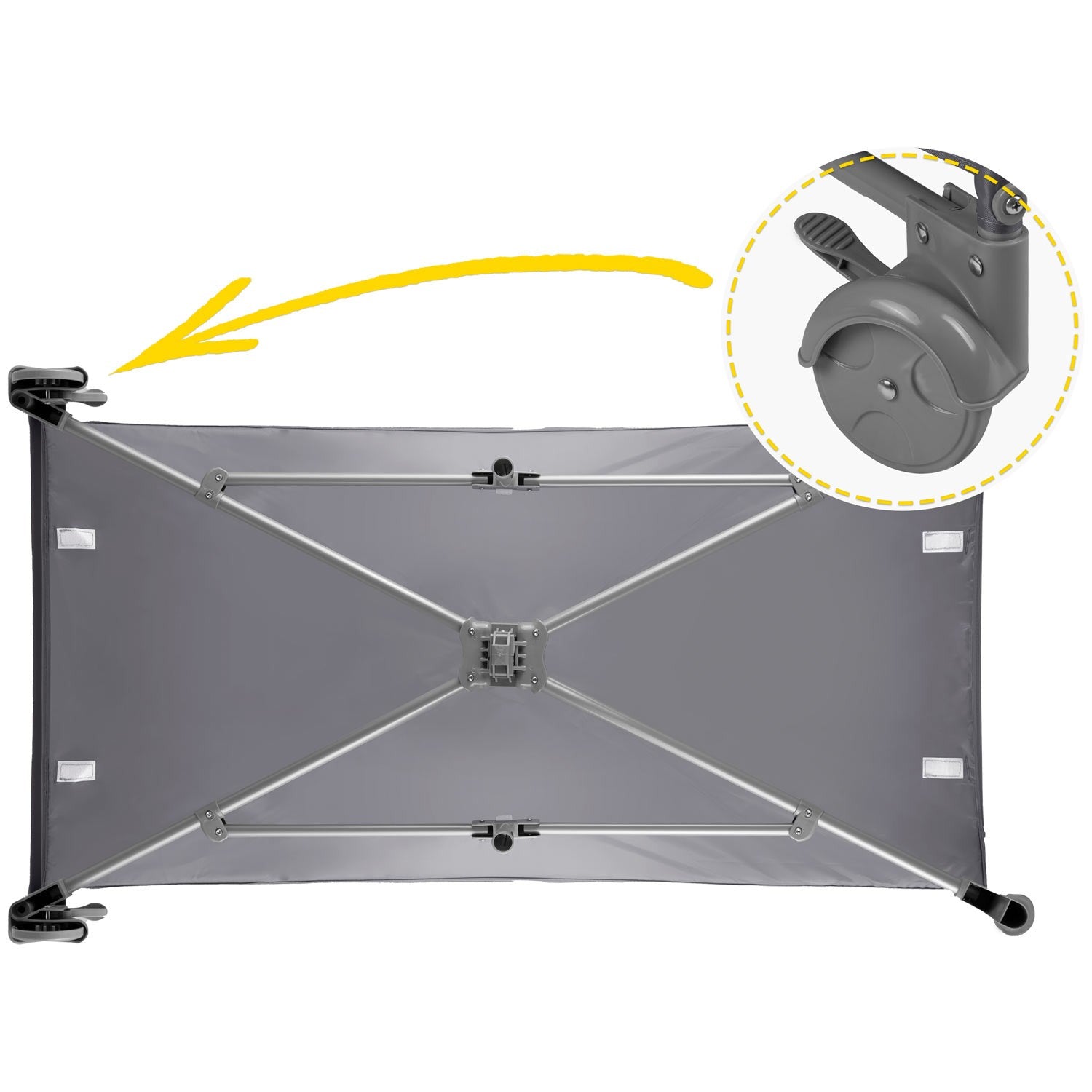 Turistų lovelė 125 x 65 x 78 cm RK-240 šviesiai pilka