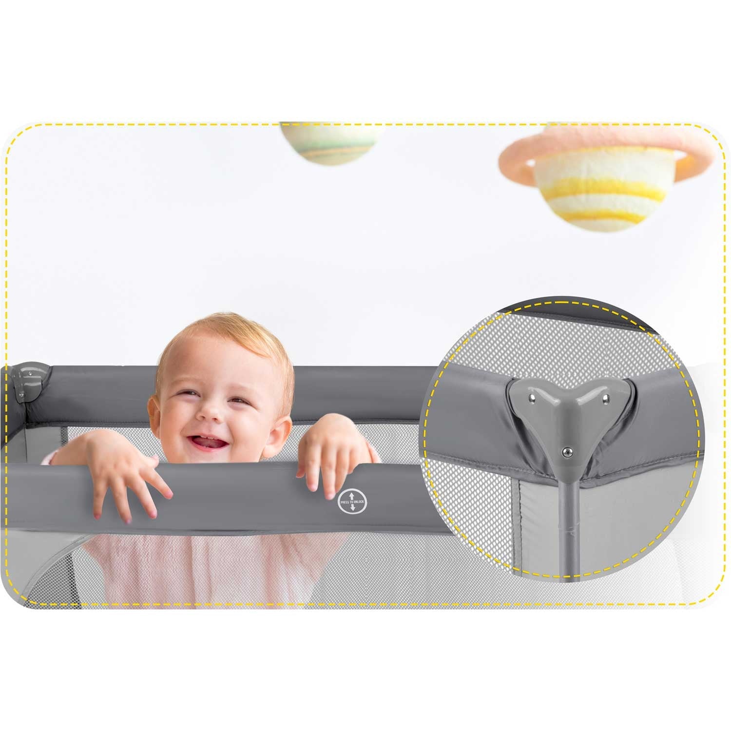 Turistų lovelė 125 x 65 x 78 cm RK-240 pilka