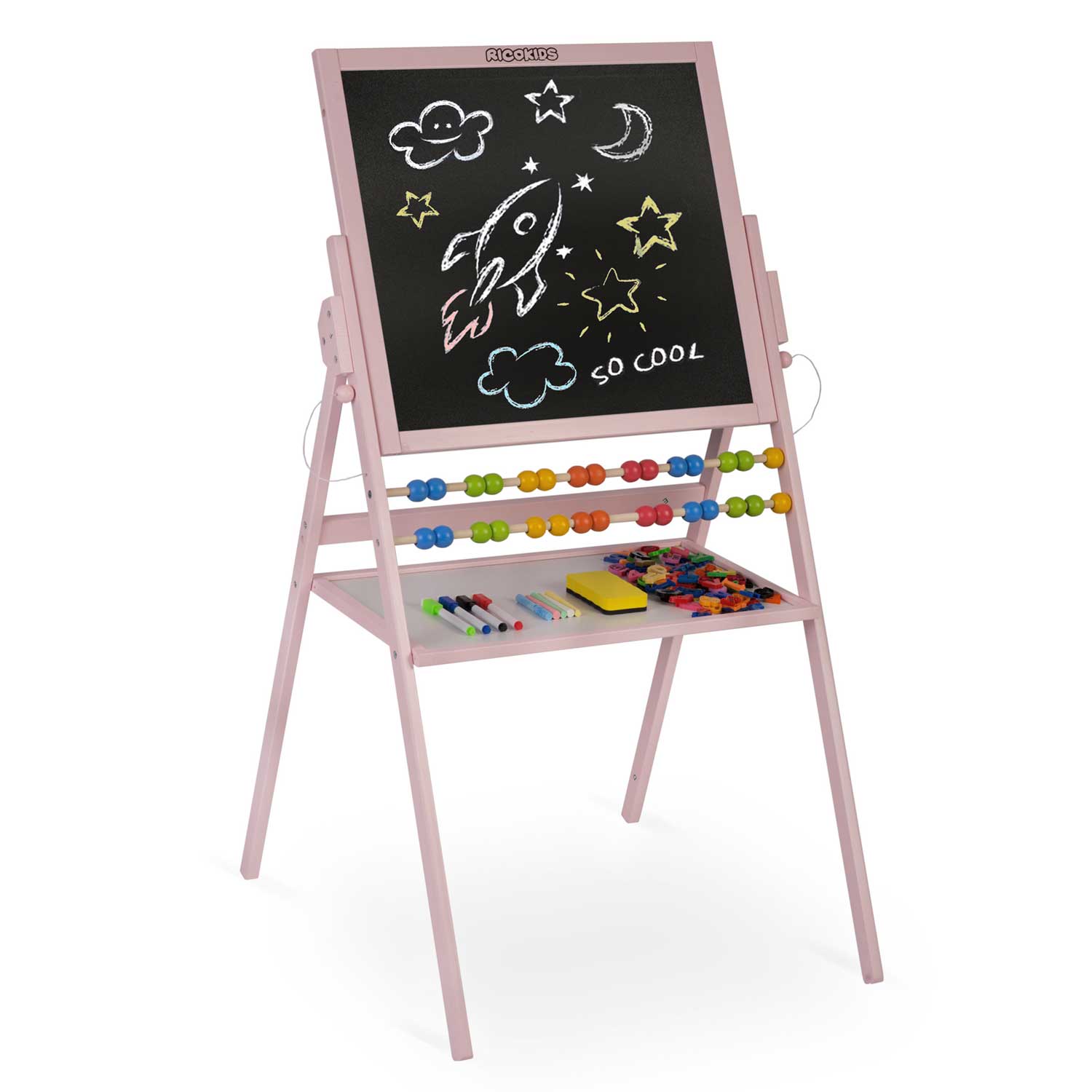 Magnetinė kreidinio ritinio plokštė Ricokids - rožinė