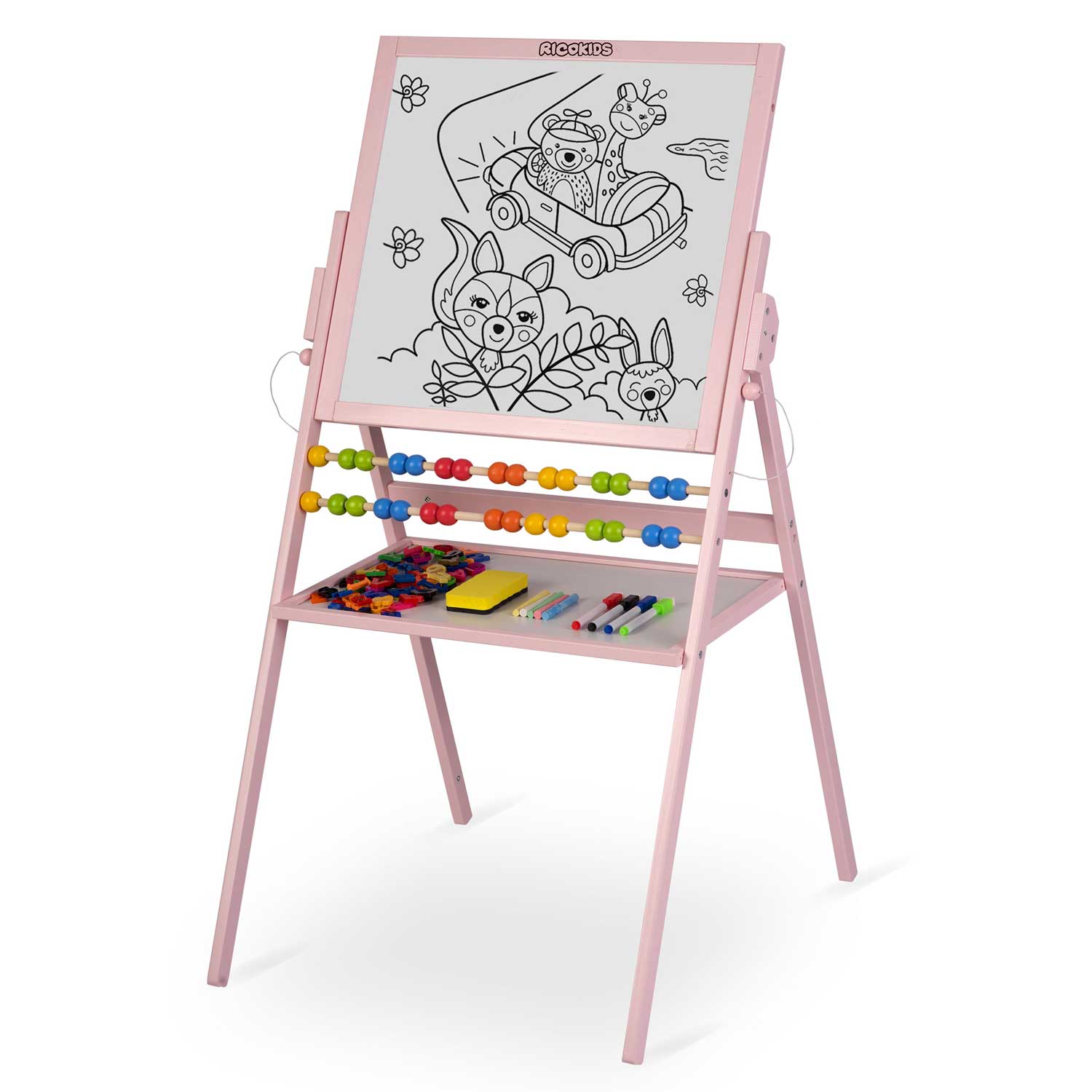 Magnetinė kreidinio ritinio plokštė Ricokids - rožinė