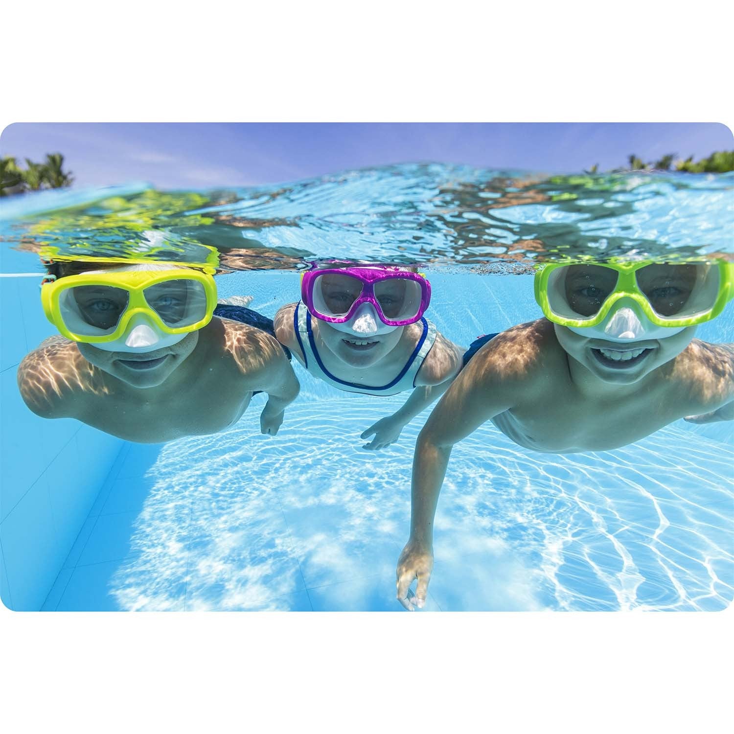 Rožinės-turkūzų plaukimo kaukės Bestway 22039