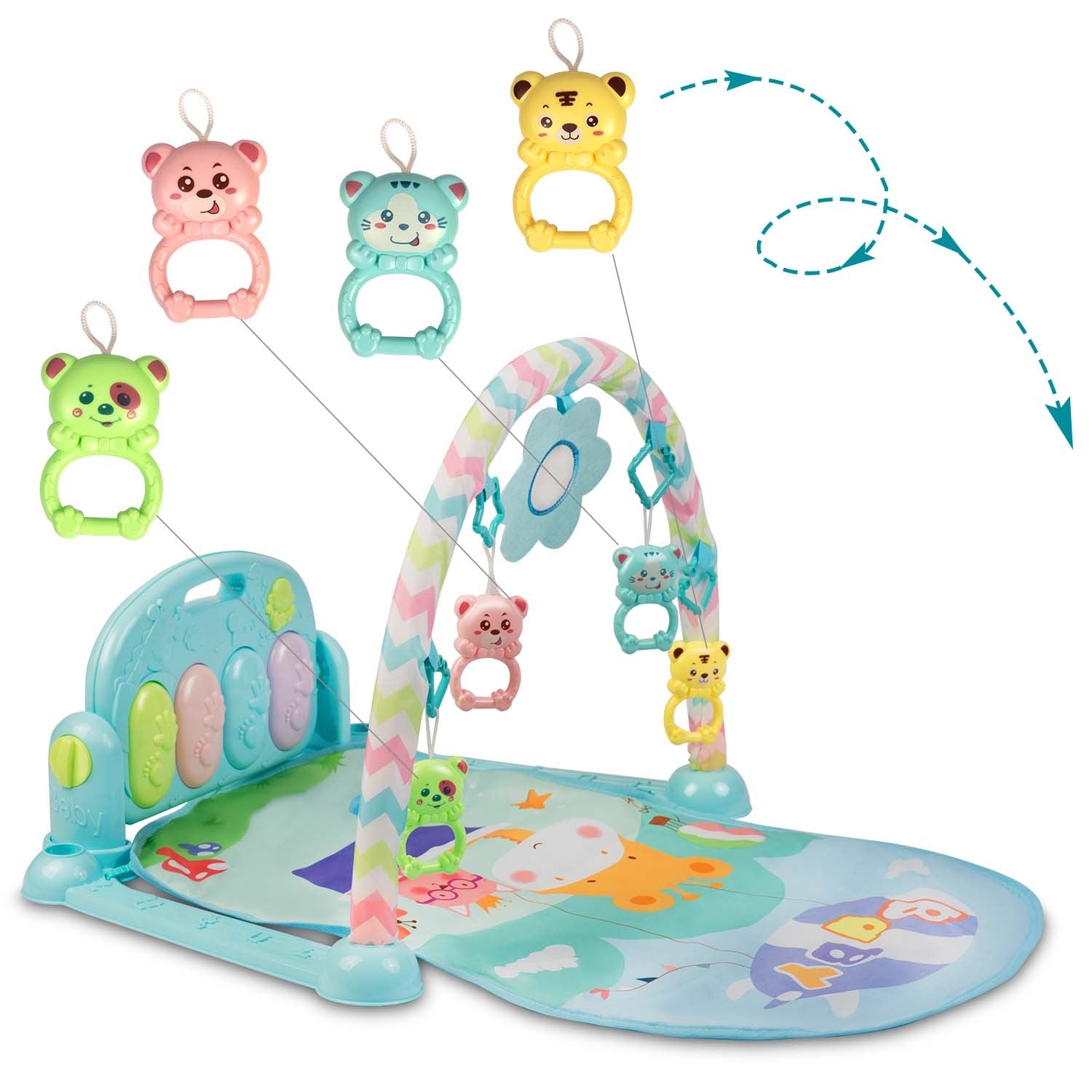 Interaktyvi edukacinė čiužinė su Ricokids pianinu - 7314