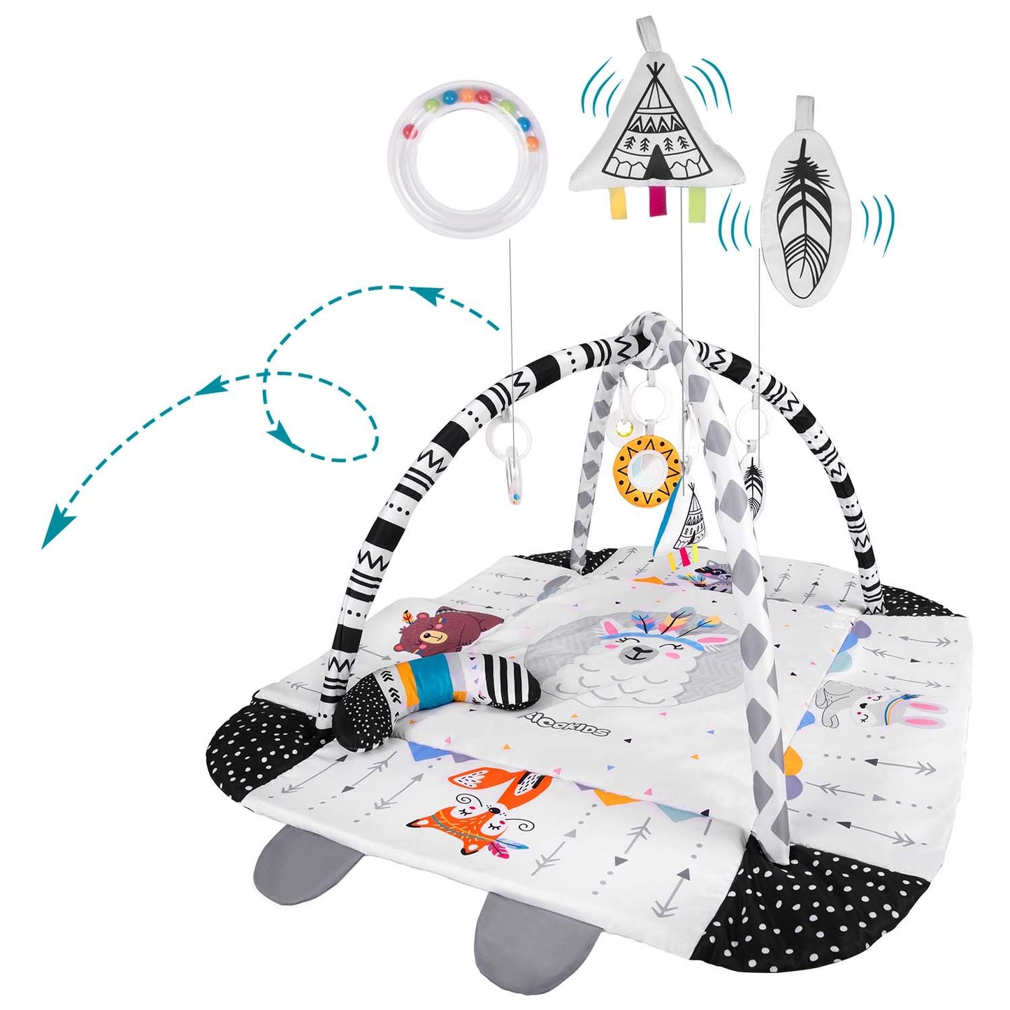 Boho Ricokids 110 x 100 cm interaktyvios edukacinės kilimės