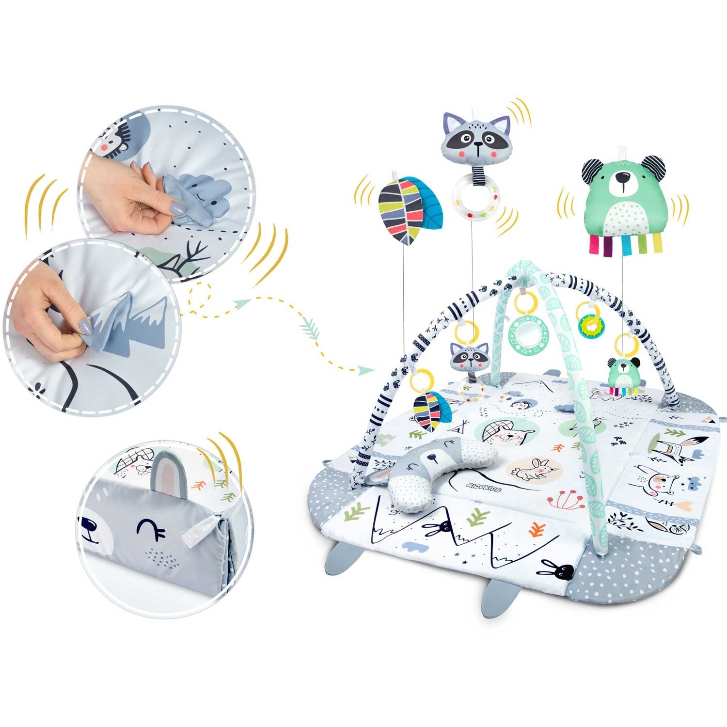 110 x 100 cm interaktyvios edukacinės kilimės Ricokids
