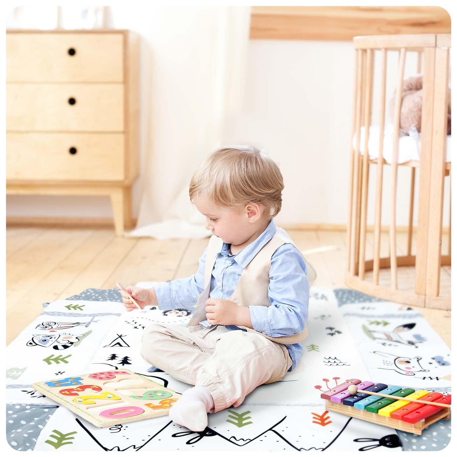 110 x 100 cm interaktyvios edukacinės kilimės Ricokids