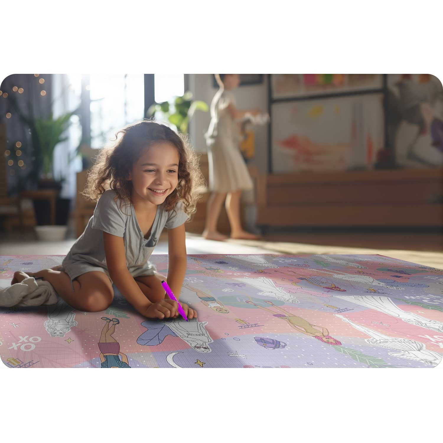 Spalvinimo pelės mata, suvyniota 200 x 120 x 0,3 cm Ricokids RK-343