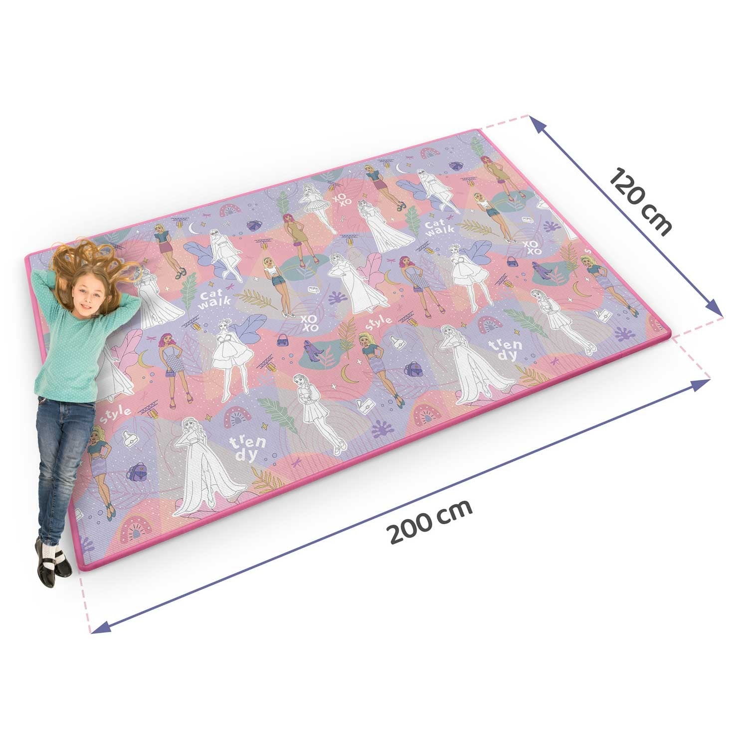 Spalvinimo pelės mata, suvyniota 200 x 120 x 0,3 cm Ricokids RK-343