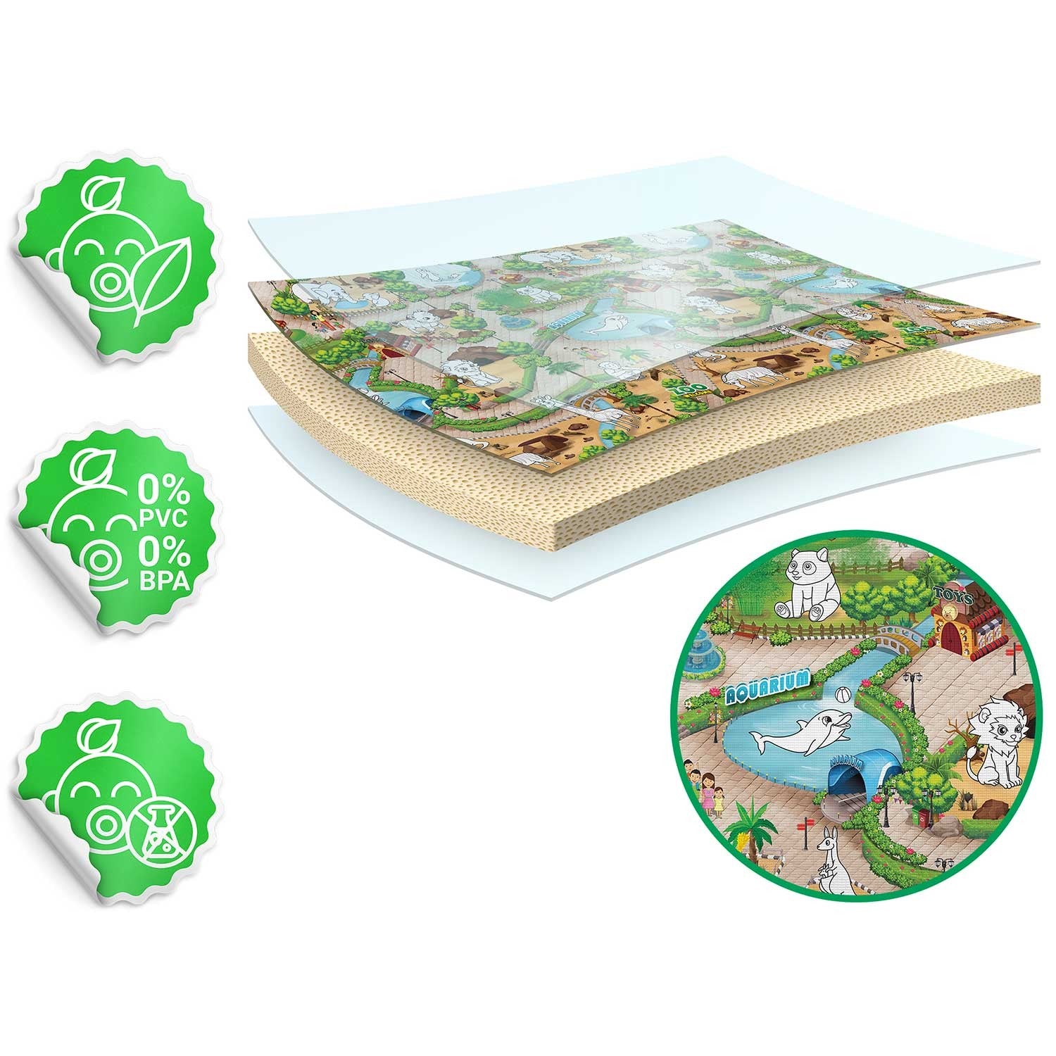 Spalvinimo pelės mata, suvyniota 200 x 120 x 0,3 cm Ricokids RK-343