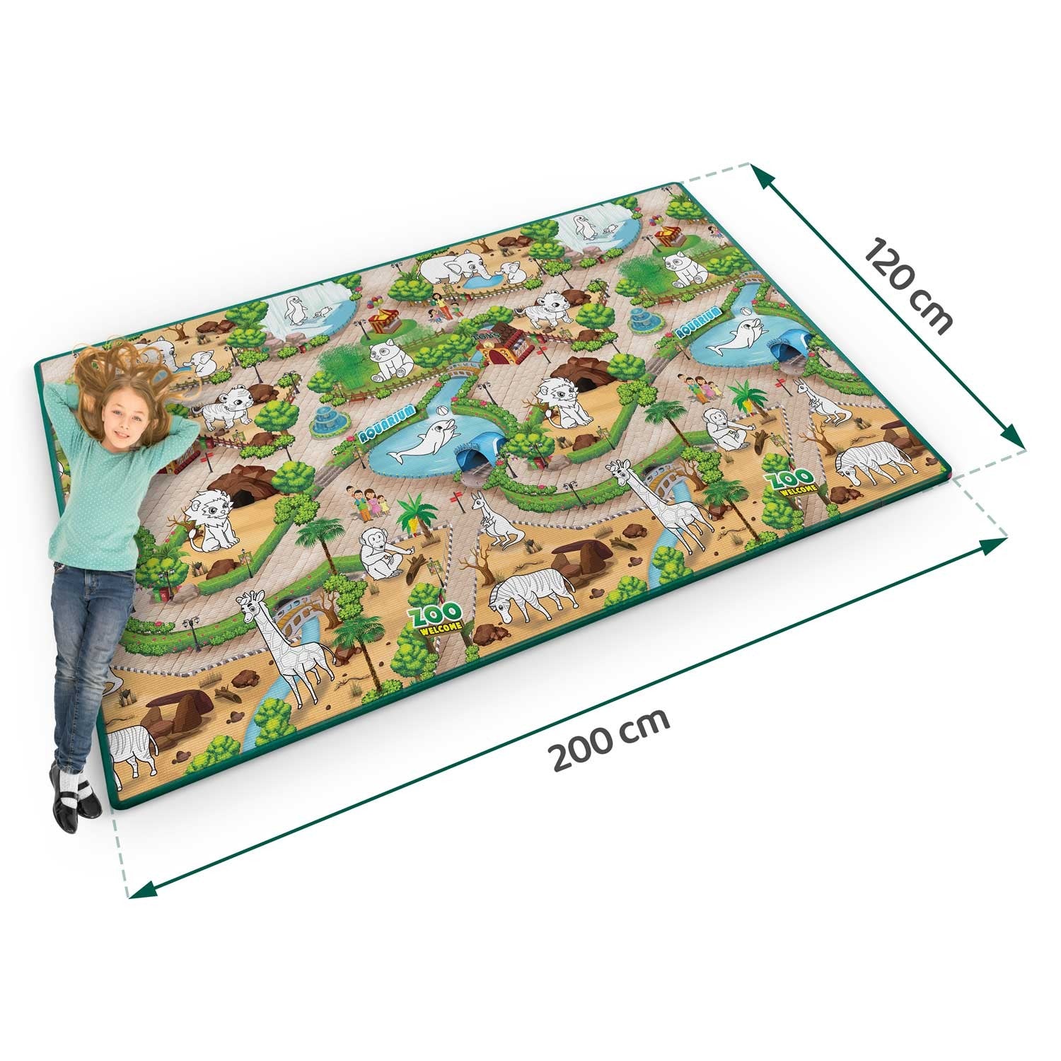 Spalvinimo pelės mata, suvyniota 200 x 120 x 0,3 cm Ricokids RK-343
