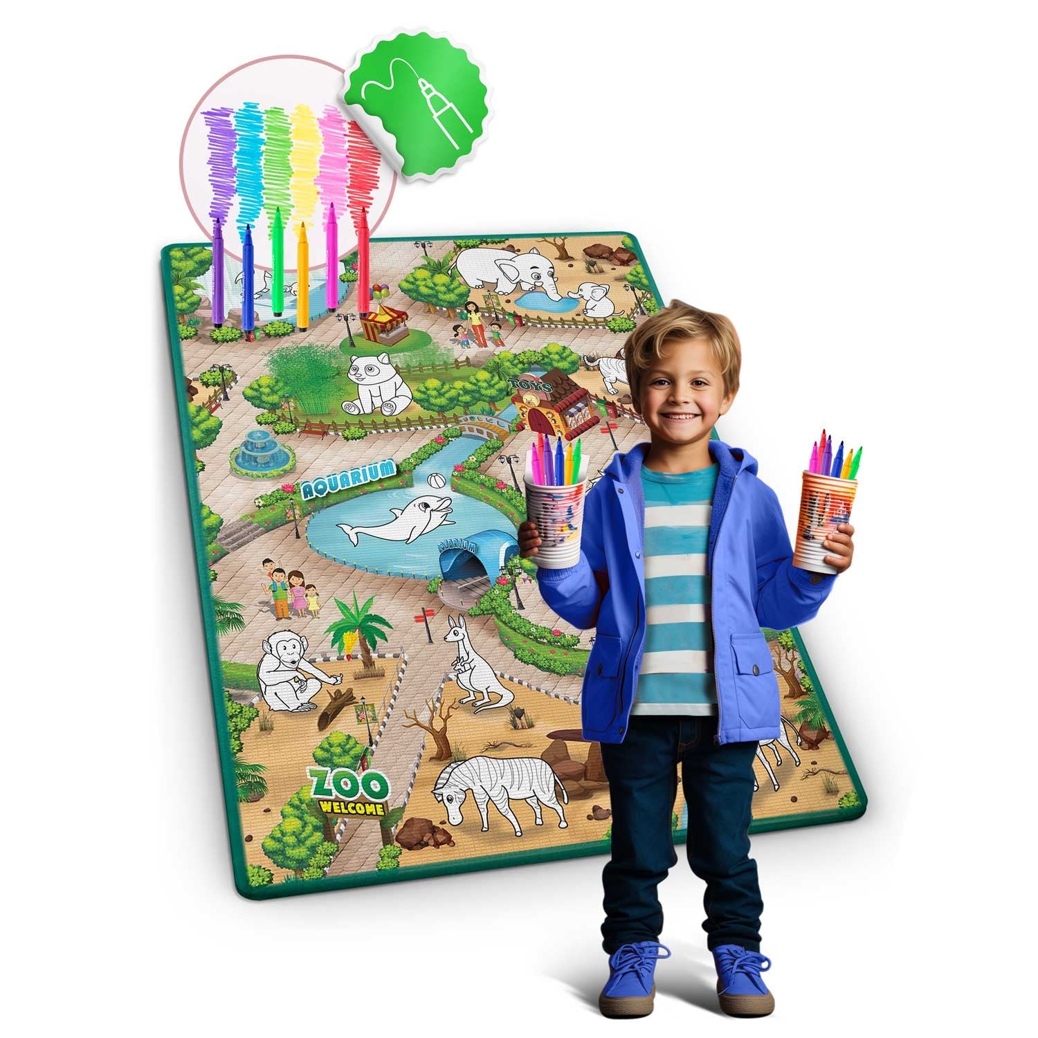 120 x 90 x 0,3 cm Ricokids RK-344 dažymo putų mata
