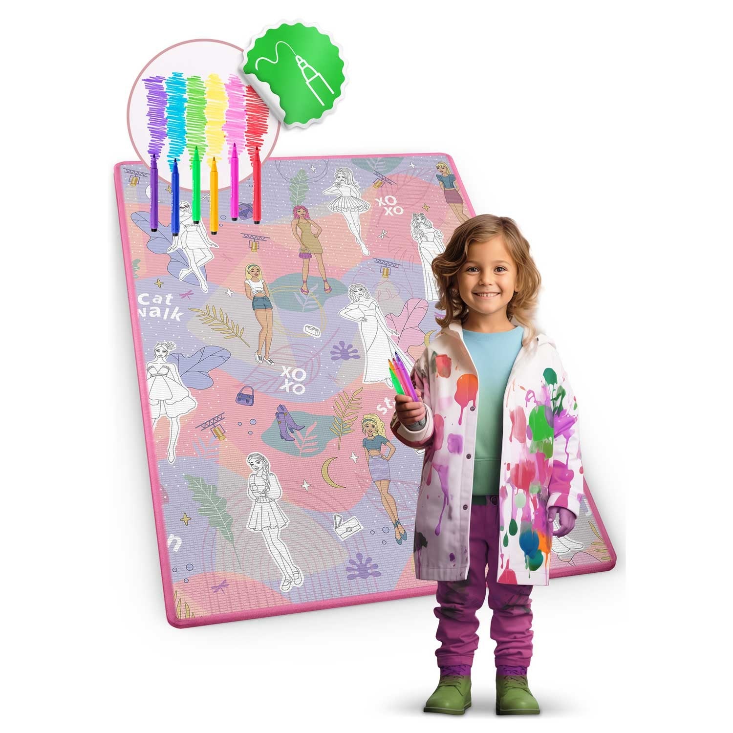 120 x 90 x 0,3 cm Ricokids RK-344 dažymo putų mata